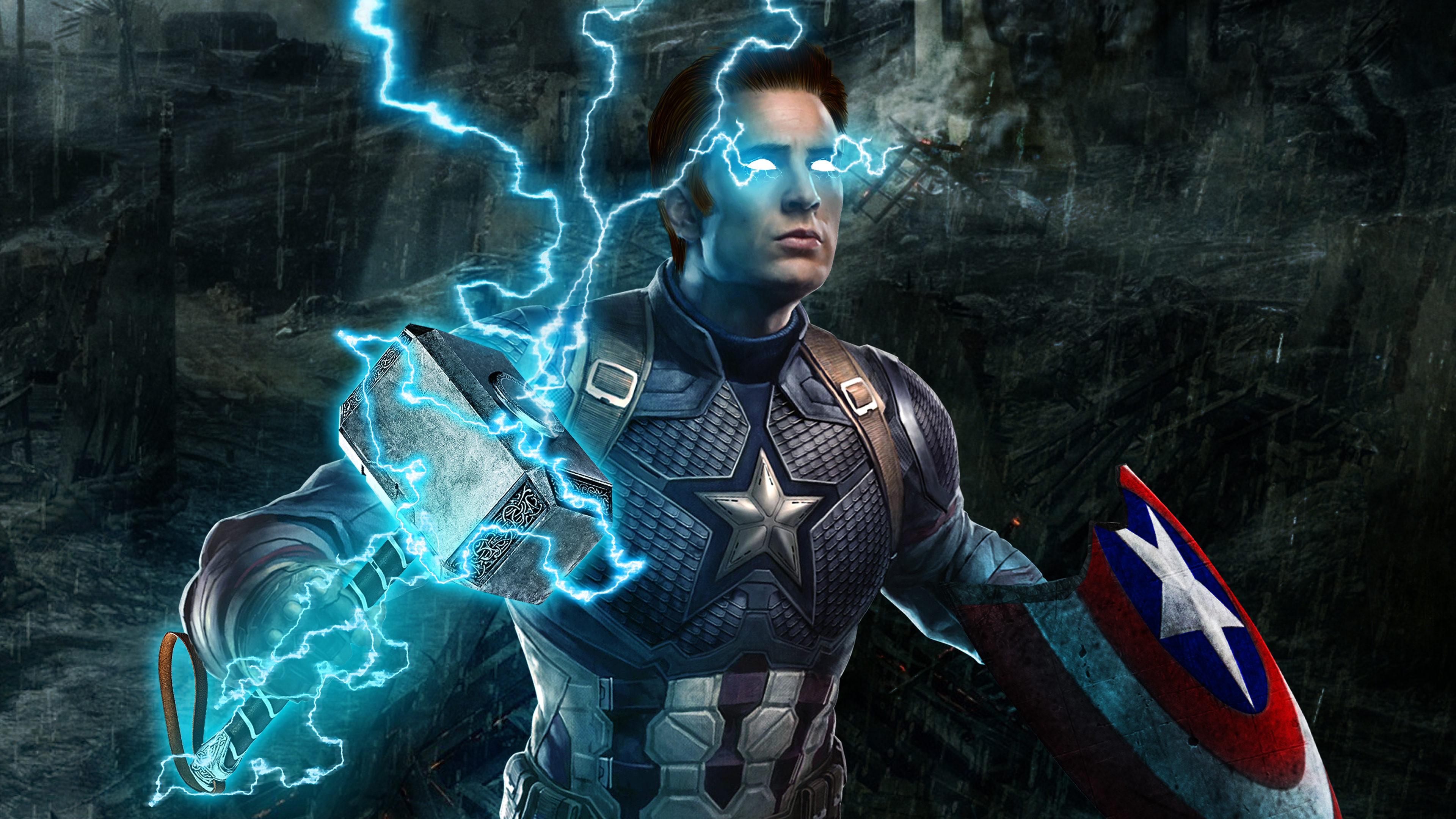 Captain America Mjolnir Avengers Endgame 4k, HD Superheroes, 4k