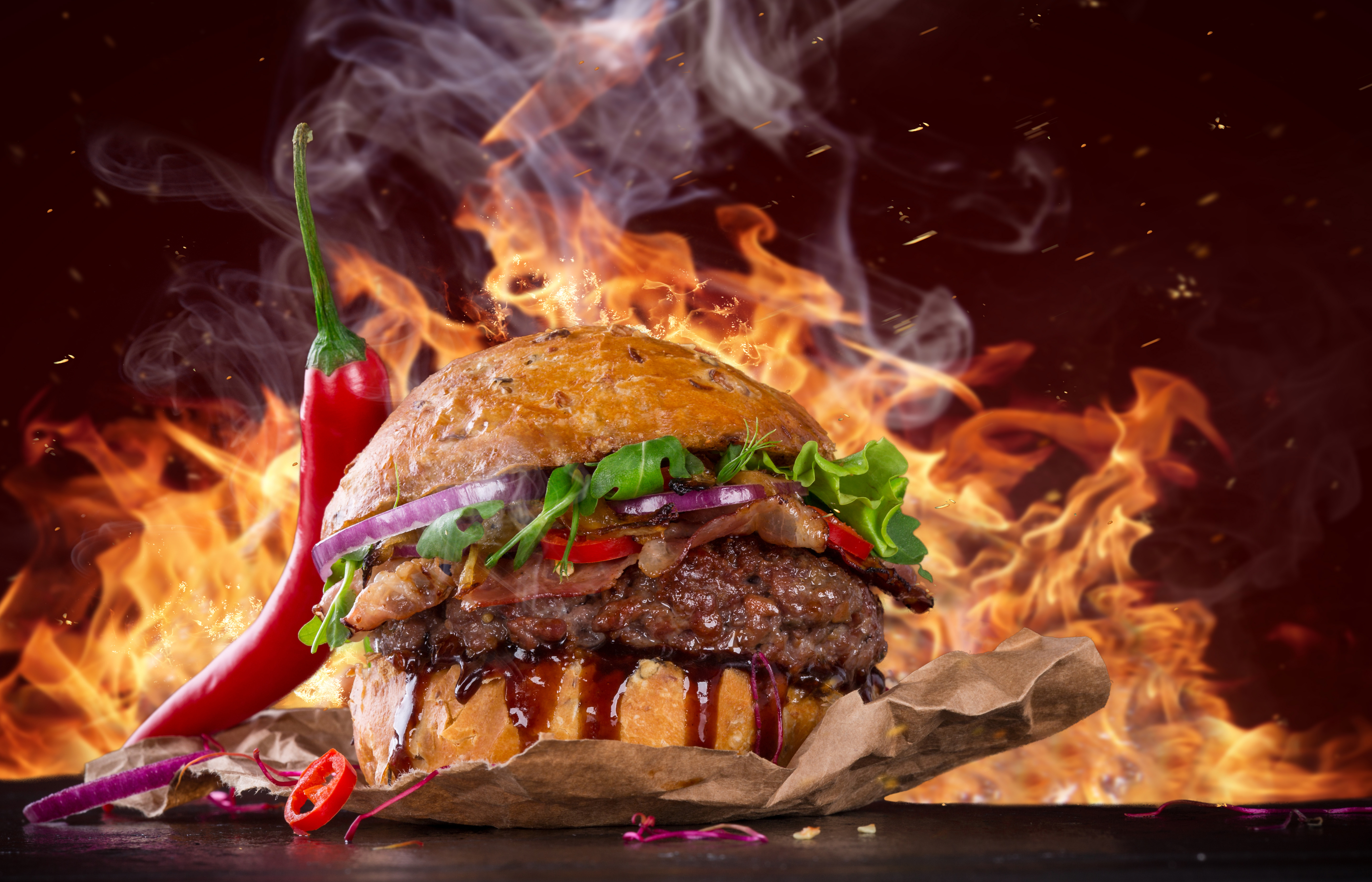 Hot Spicy Burger, HD Food, 4k Wallpapers, Images, Backgrounds, Photos ...