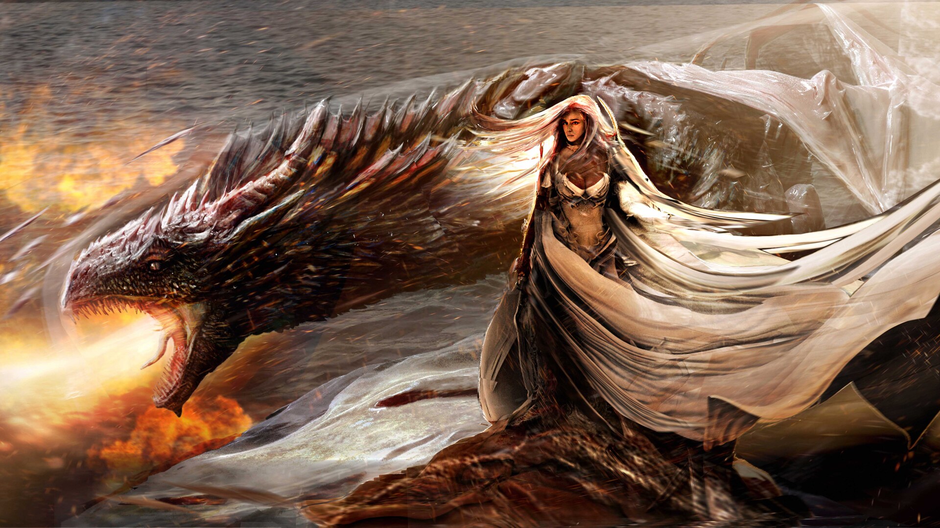 1920x1080 Daenerys Targaryen With His Dragon Laptop Full ...