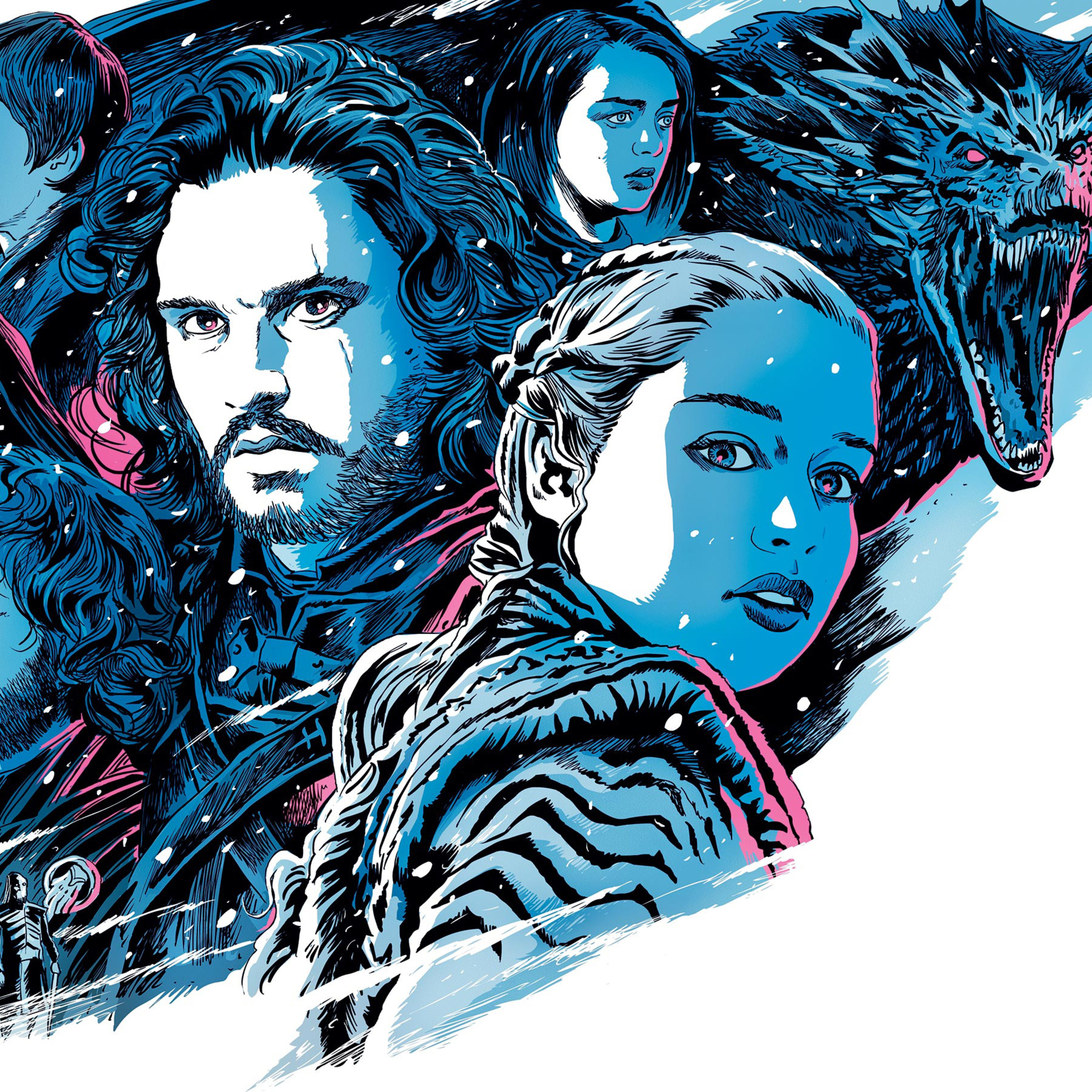 2048x2048 Game Of Thrones Season 8 Illustration Ipad Air Hd 4k Wallpapers Images Backgrounds