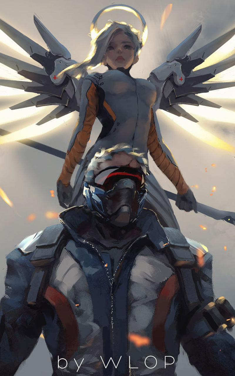 800x1280 Mercy And Soldier 76 Overwatch Artwork Nexus 7Samsung