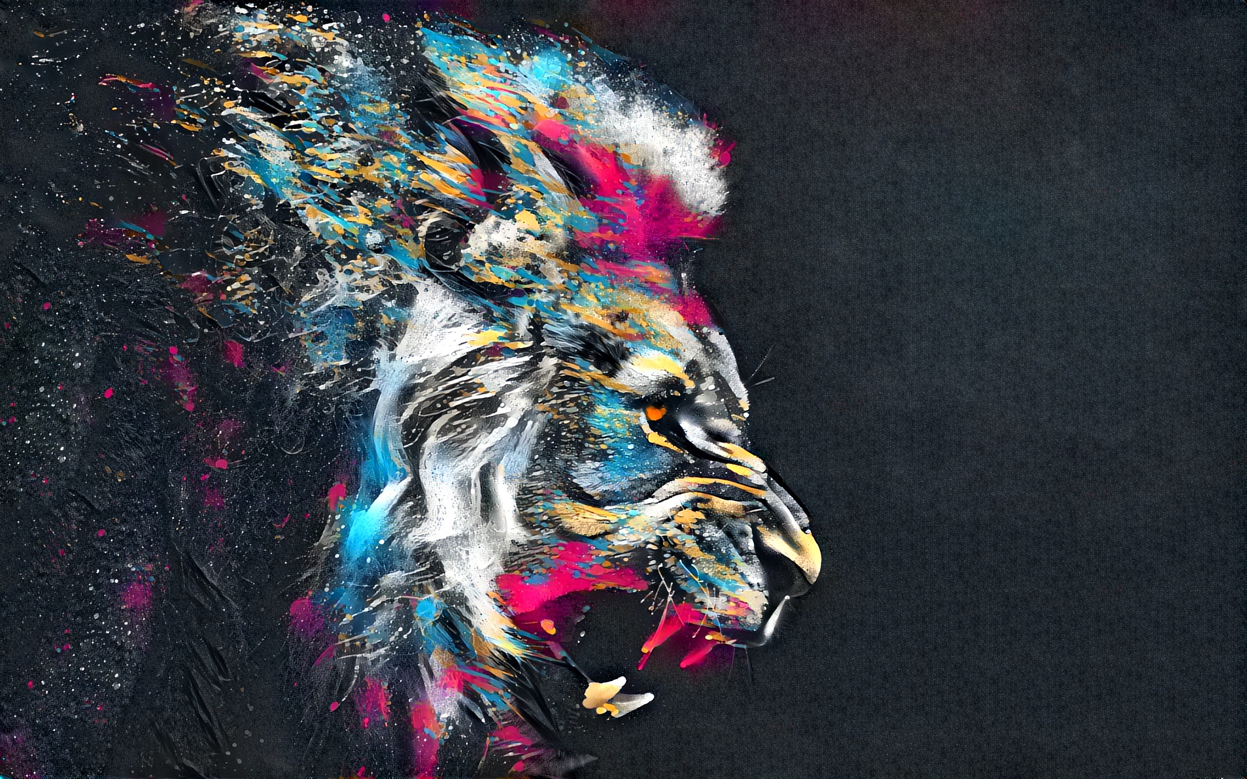 Abstract Artistic Colorful Lion, HD Abstract, 4k Wallpapers, Images