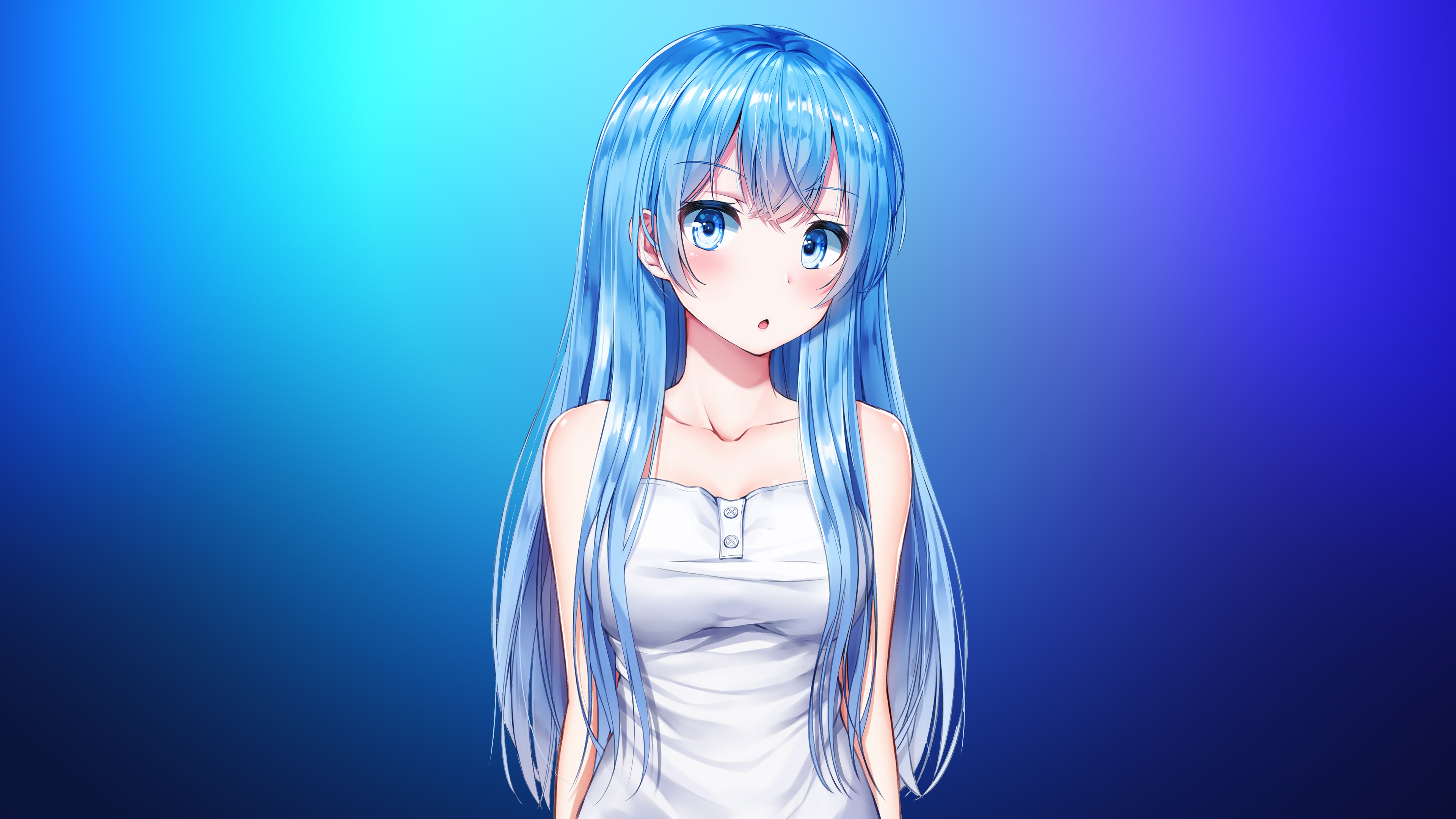 Anime Girl Aqua Blue 4k, HD Anime, 4k Wallpapers, Images, Backgrounds, Photos and Pictures