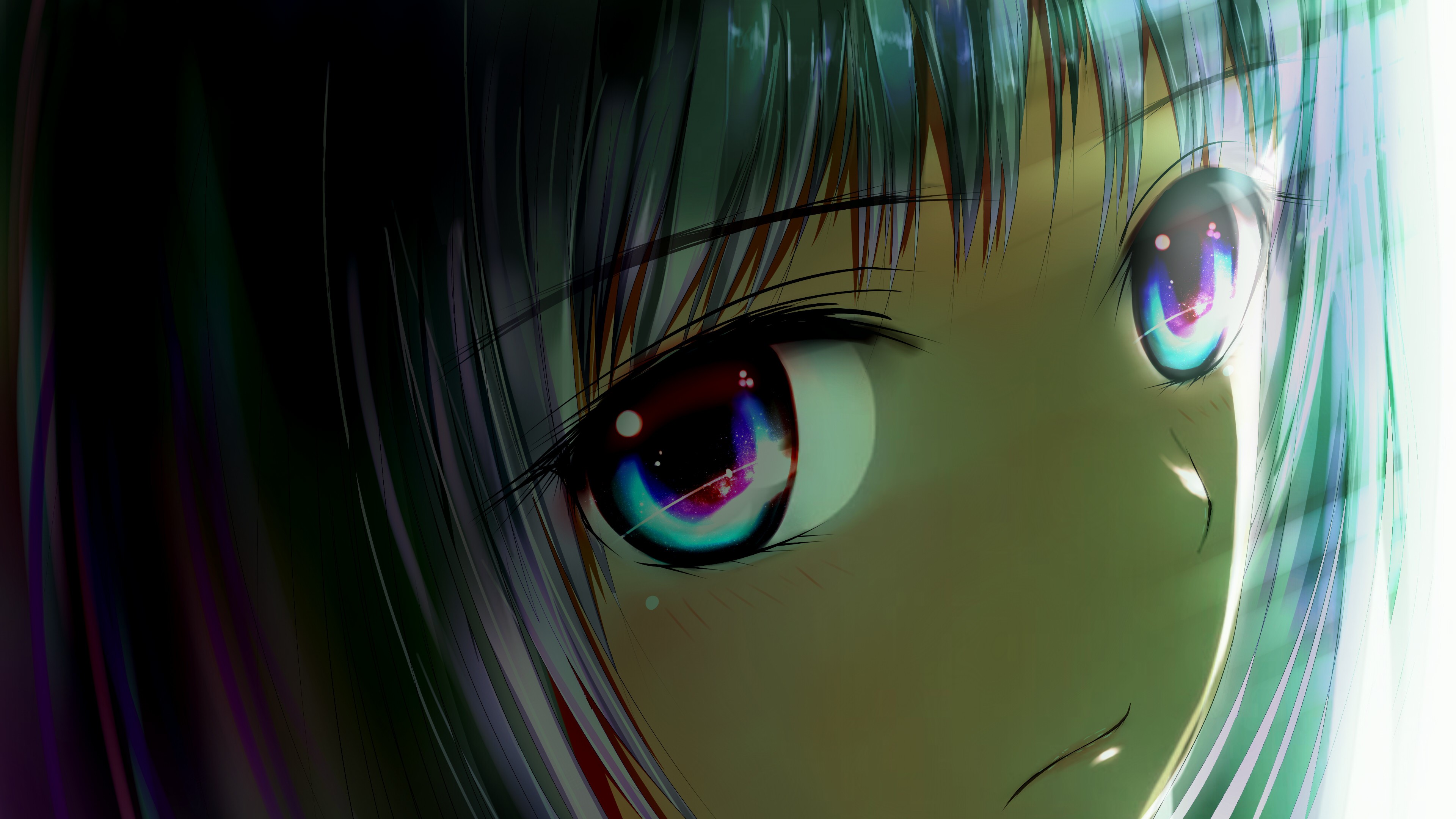 Anime Girl Big Galaxy Eyes, HD Anime, 4k Wallpapers ...
