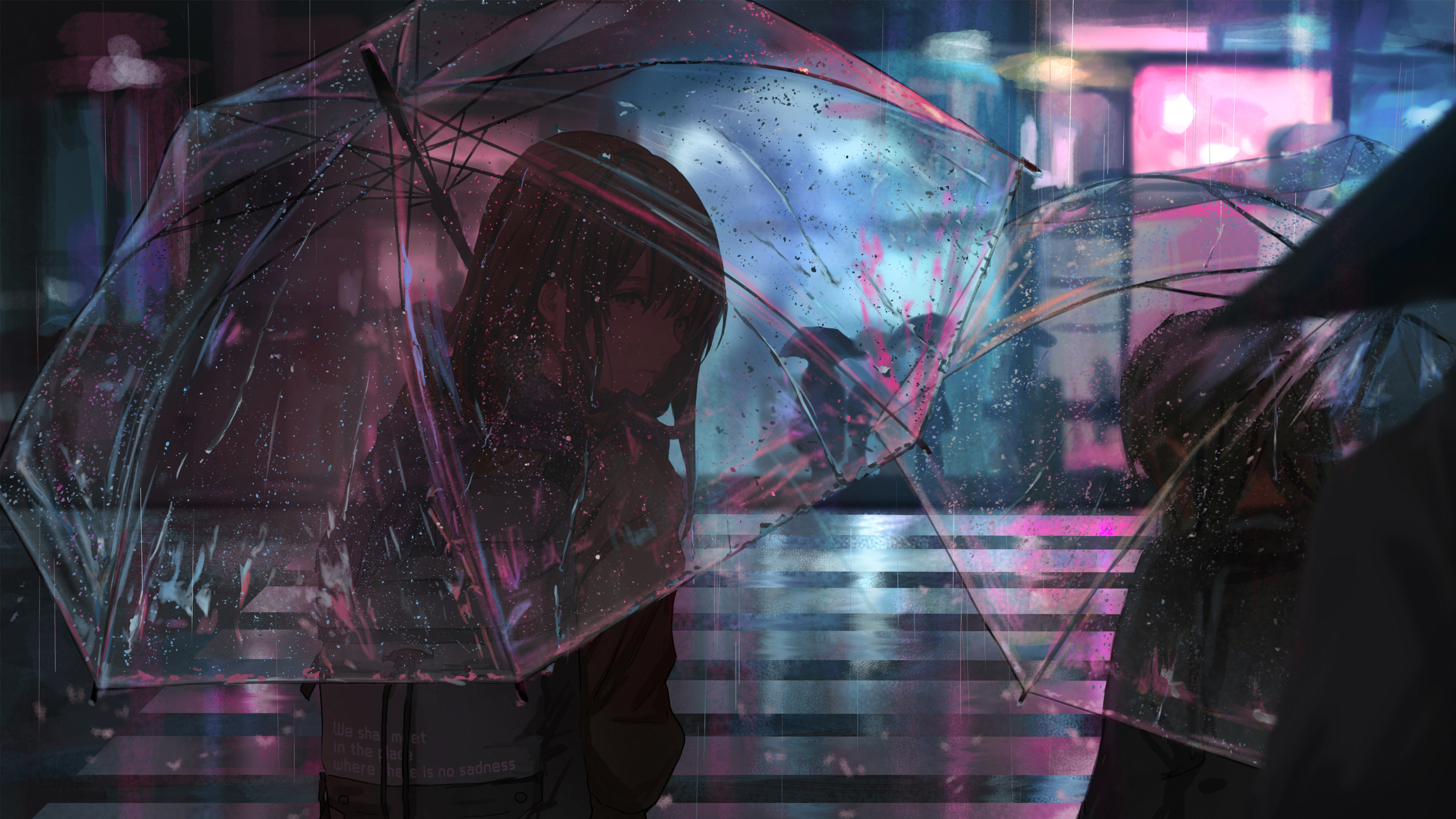 Anime Girl In Rain With Umbrella 4k, HD Anime, 4k Wallpapers, Images