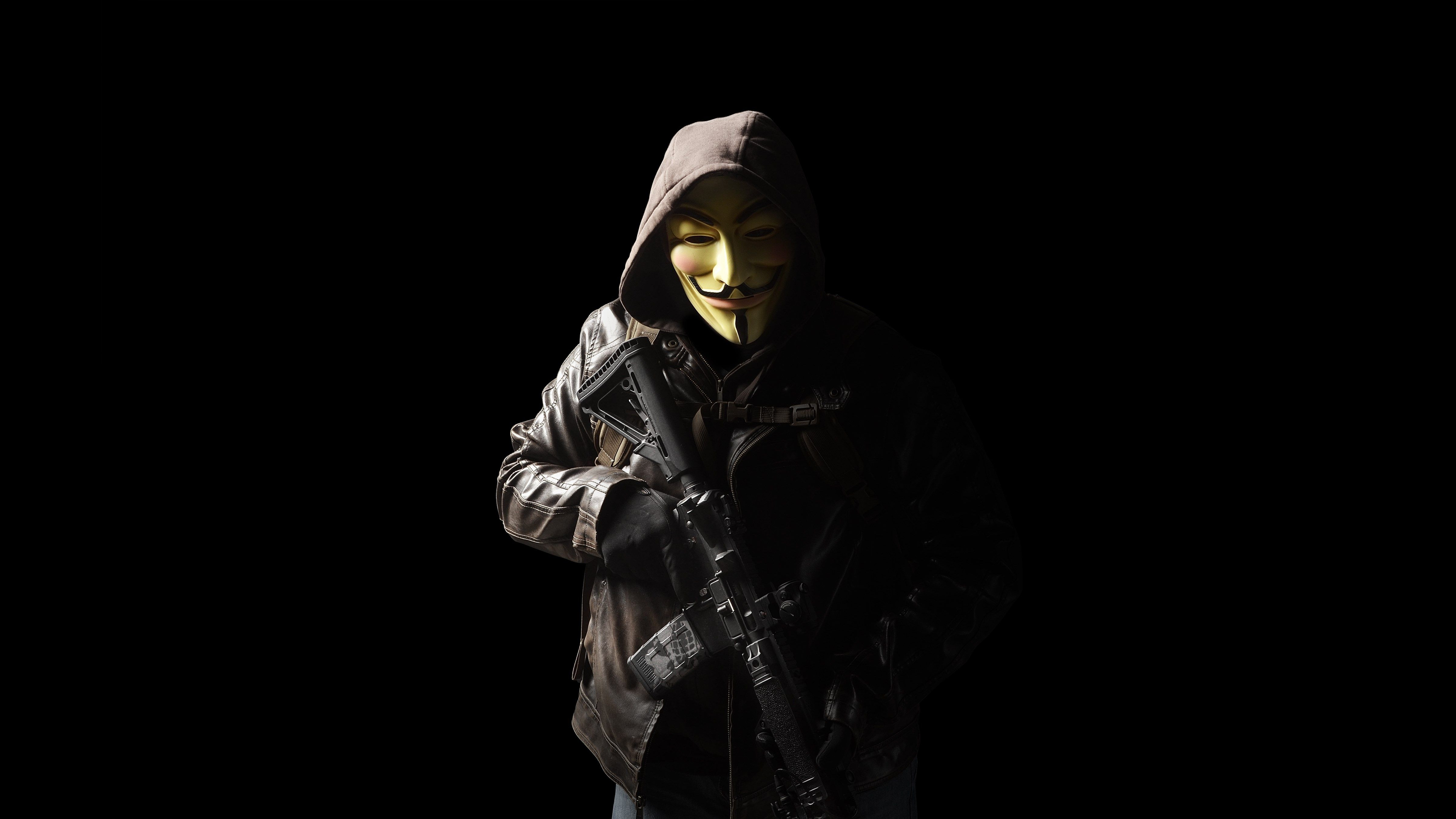 Anonymous Mask Person With Gun 5k Hd Others 4k Wallpapers Images Backgrounds Photos And