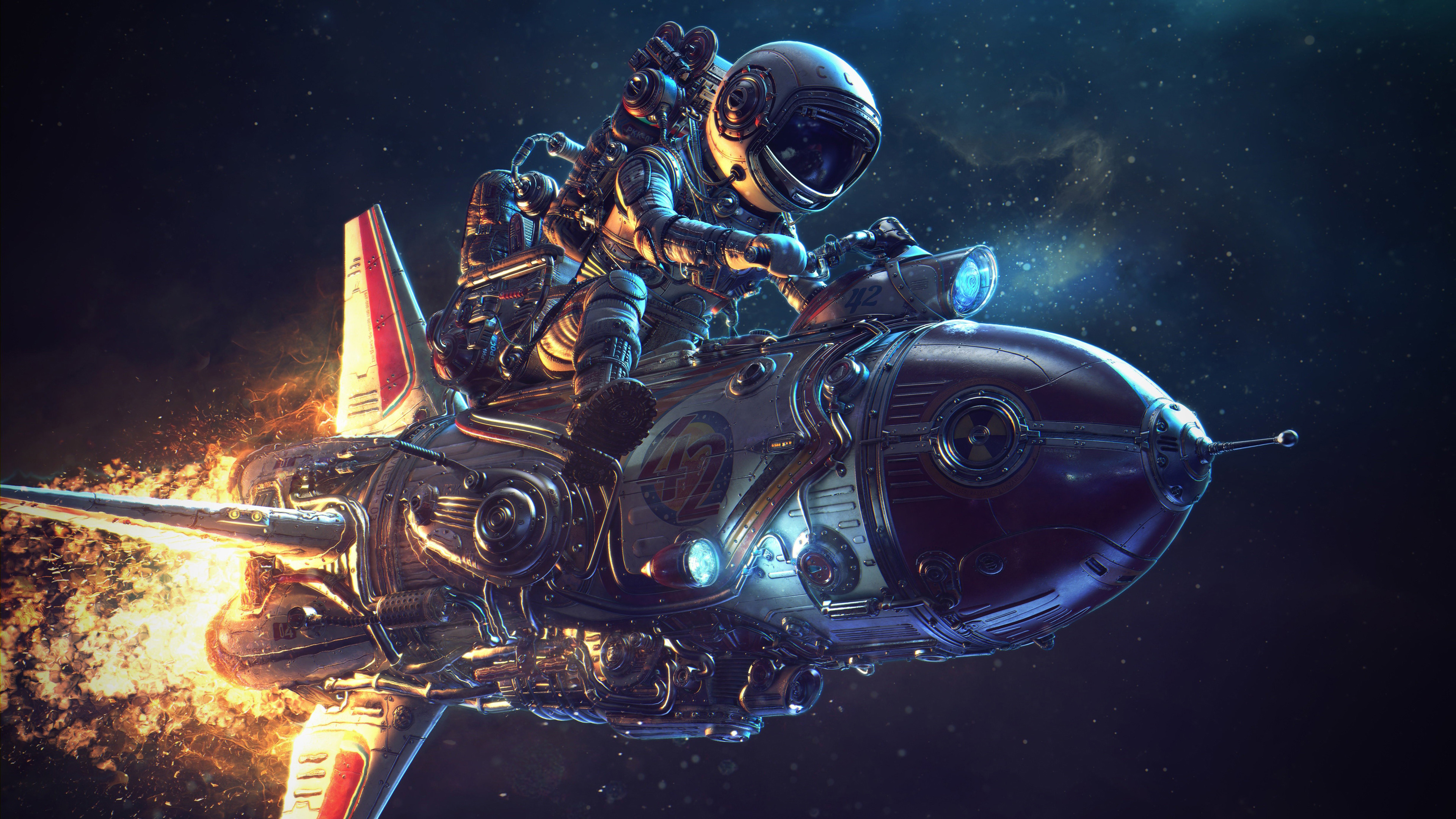 Astronaut Rocket Science Fiction 4k, HD Artist, 4k Wallpapers, Images