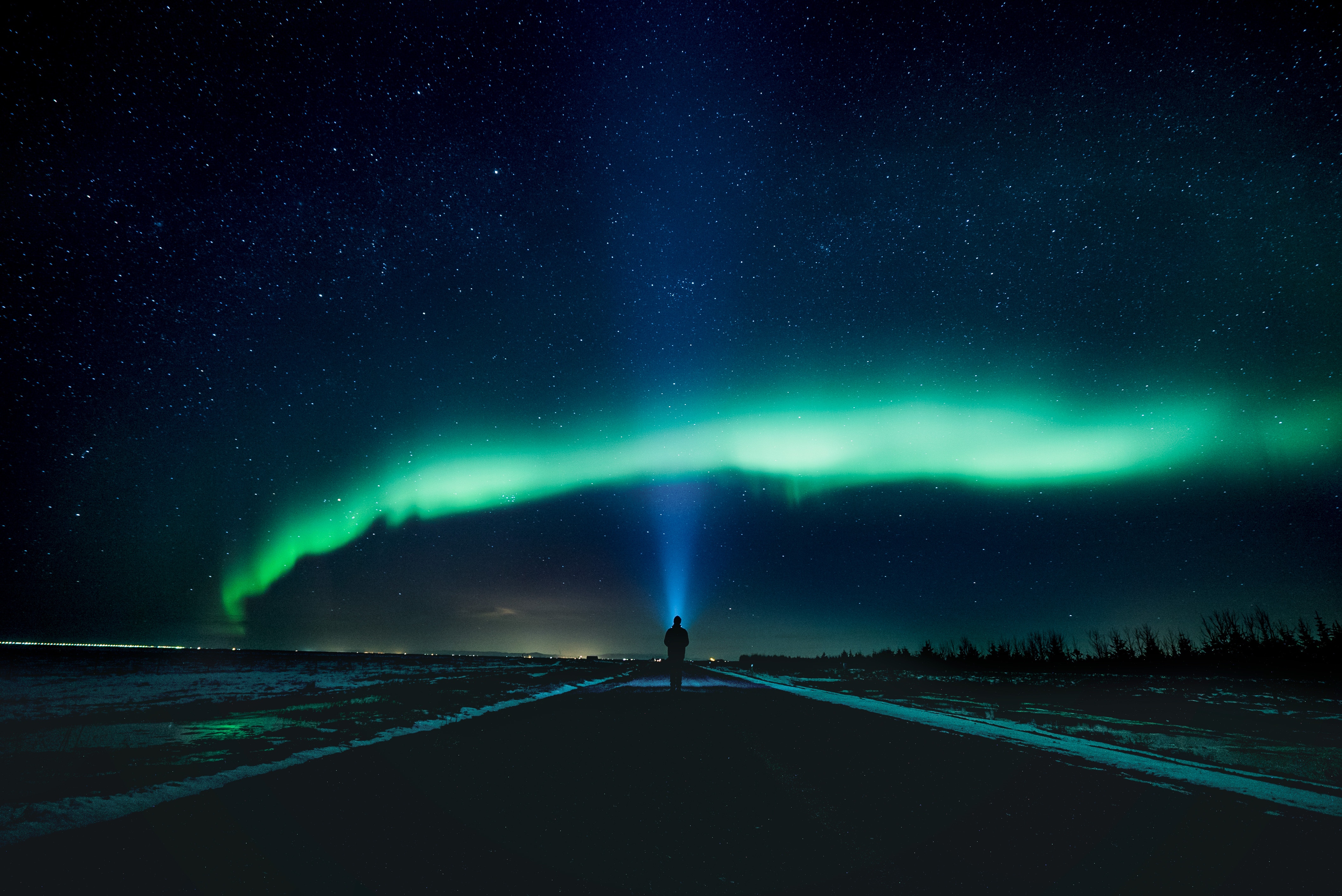 Aurora Sky Road Man Alone, HD Photography, 4k Wallpapers ...