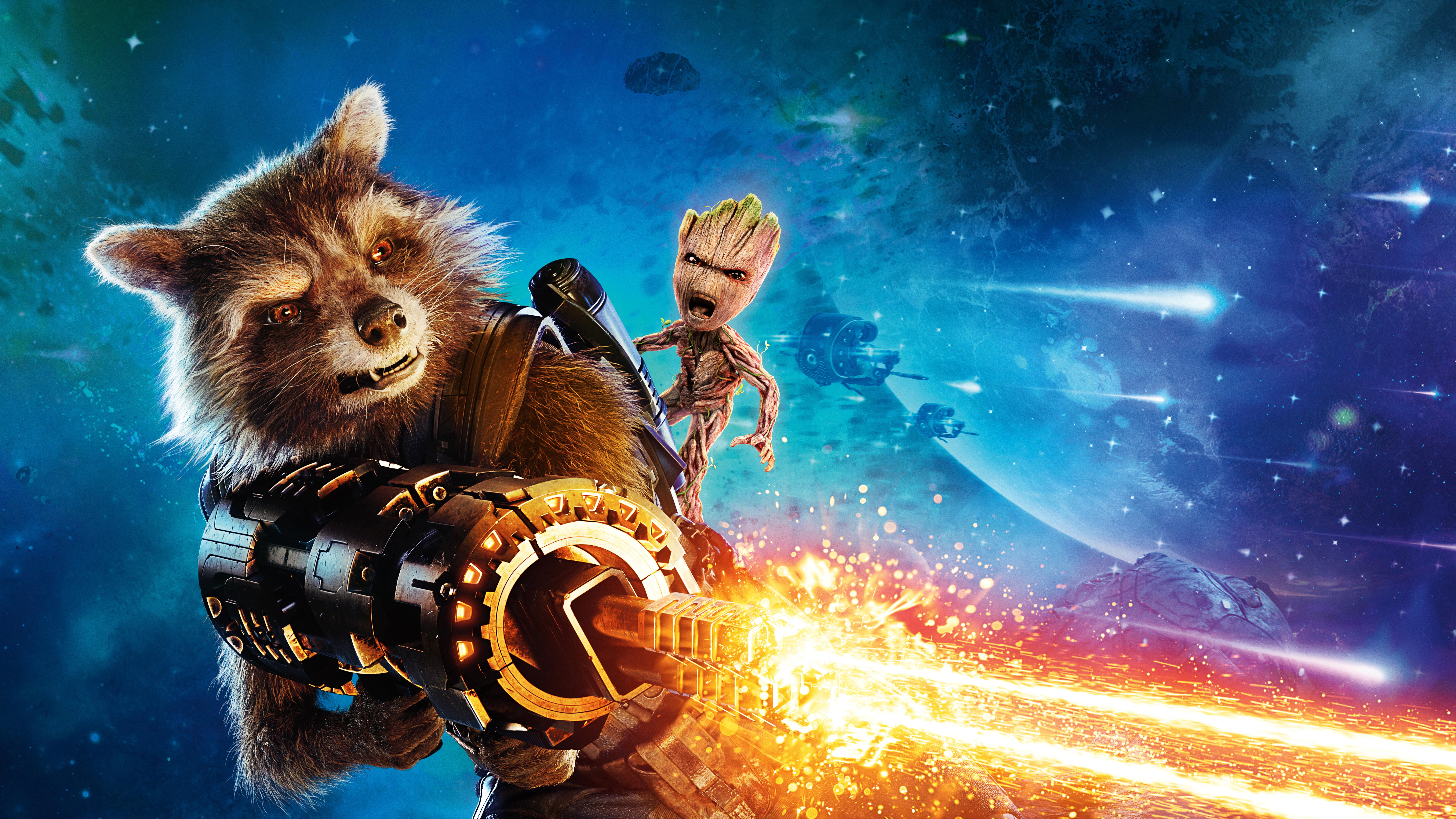 Baby Groot And Rocket Raccoon Guardians Of The Galaxy Vol 2 4k 8k, HD Movies, 4k Wallpapers