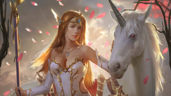 Fantasy Women With Unicorn Hd Fantasy Girls 4k Wallpapers Images Backgrounds Photos And