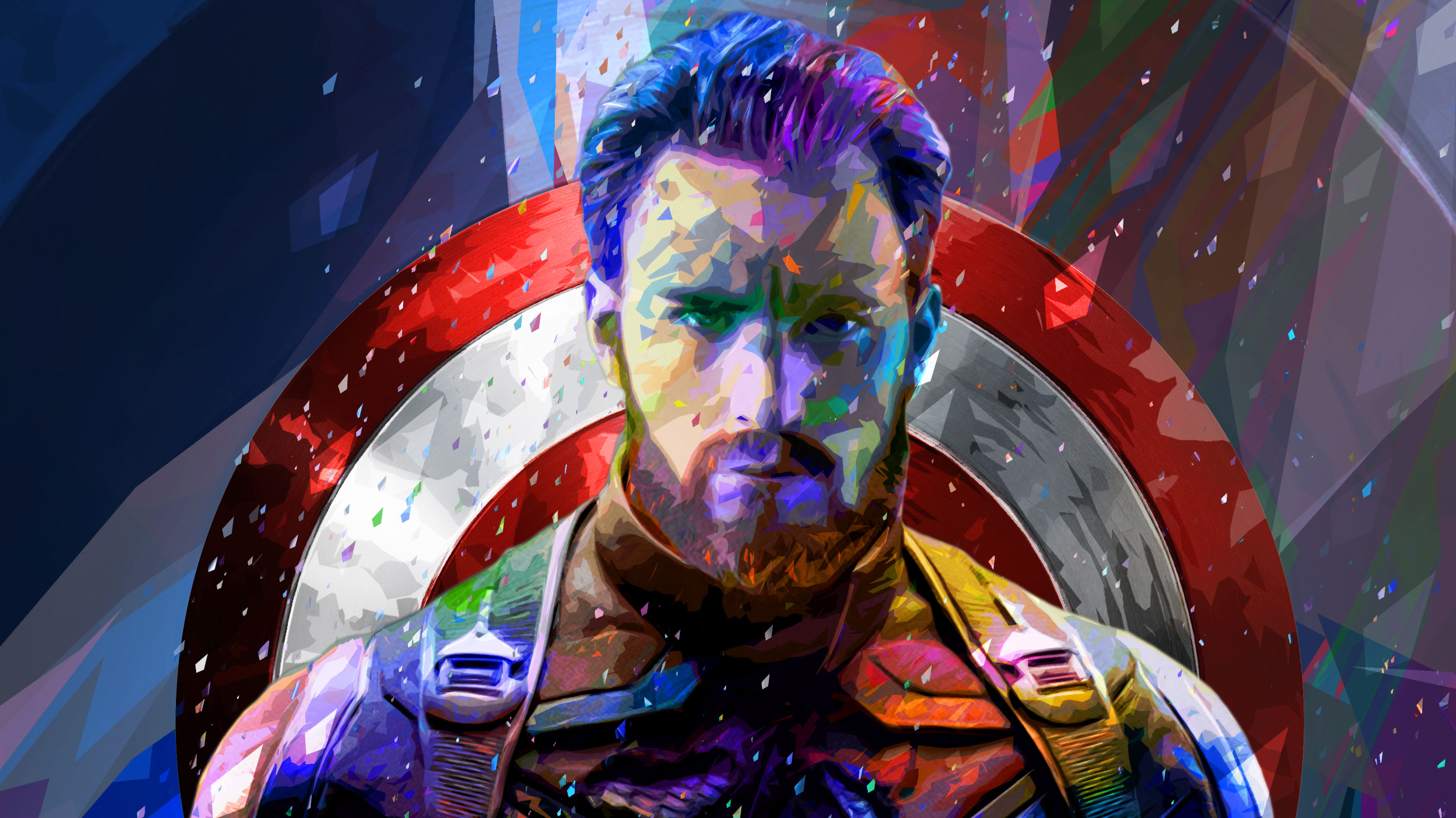 Captain America 4k Abstract Art, HD Superheroes, 4k ...