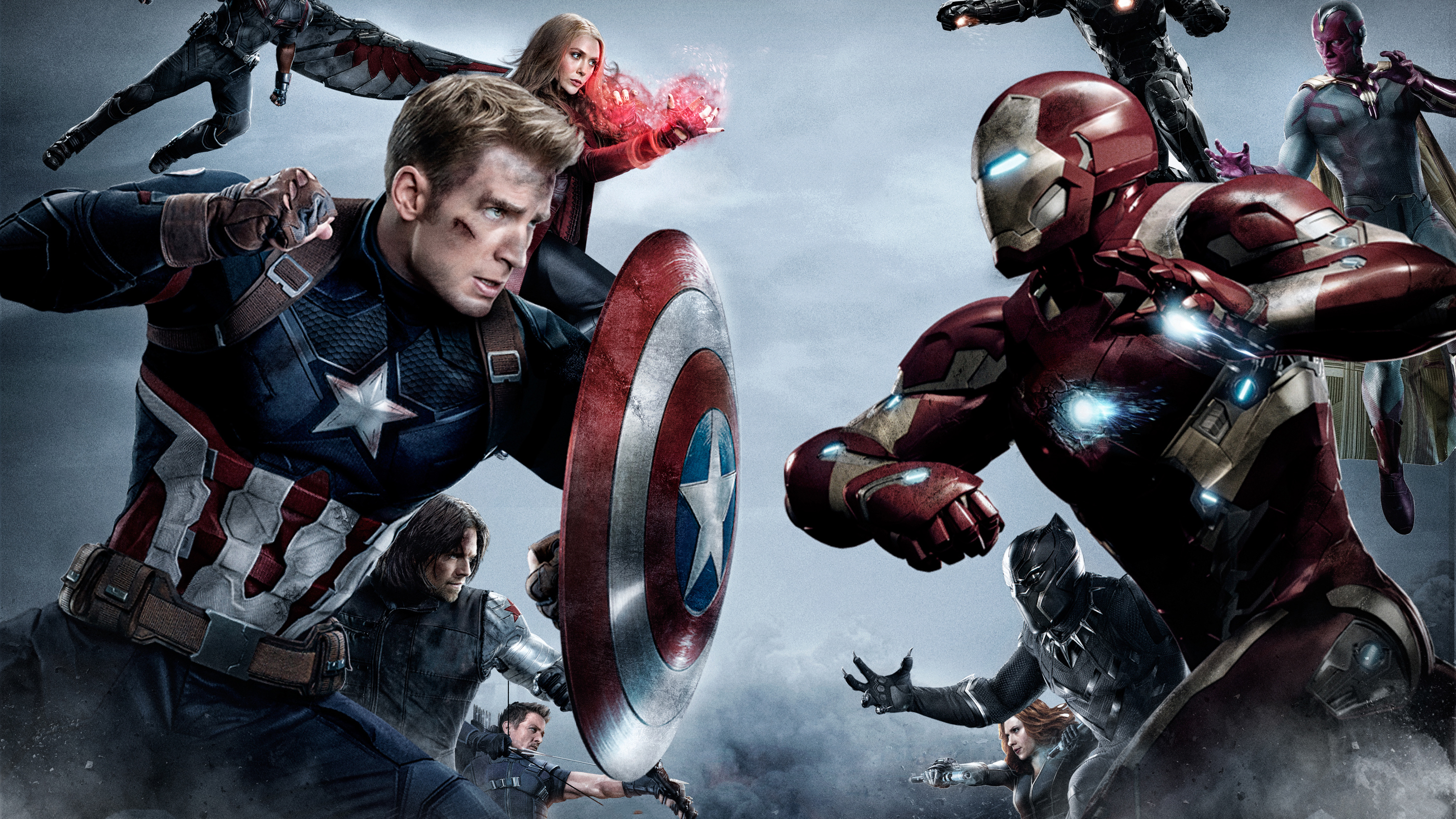 Captain America Vs Iron Man Team, HD Superheroes, 4k Wallpapers, Images