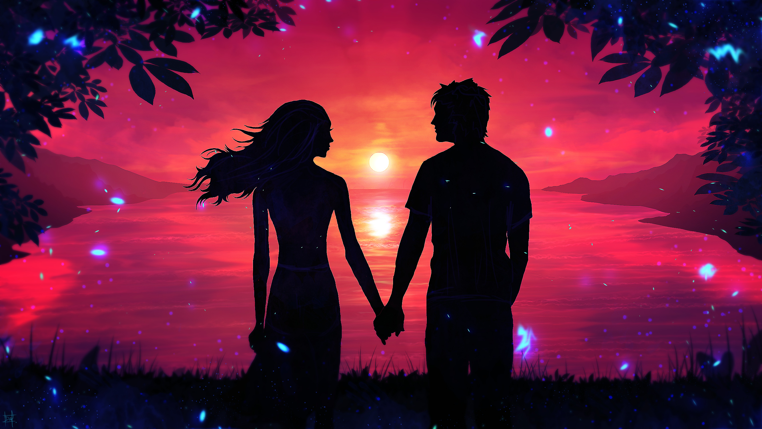 Couple Holding Hands Looking At Each Other, HD Love, 4k Wallpapers