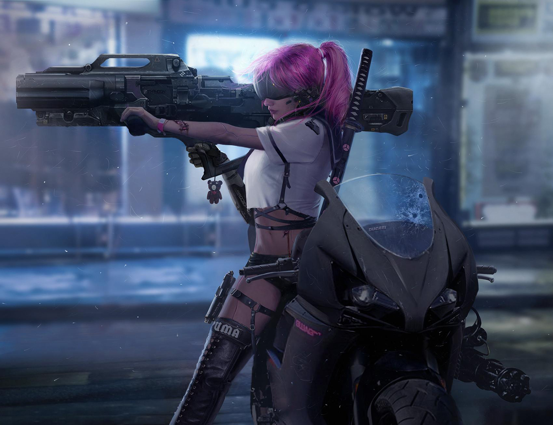 Cyberpunk Biker Girl Hd Artist 4k Wallpapers Images Backgrounds Photos And Pictures 1138