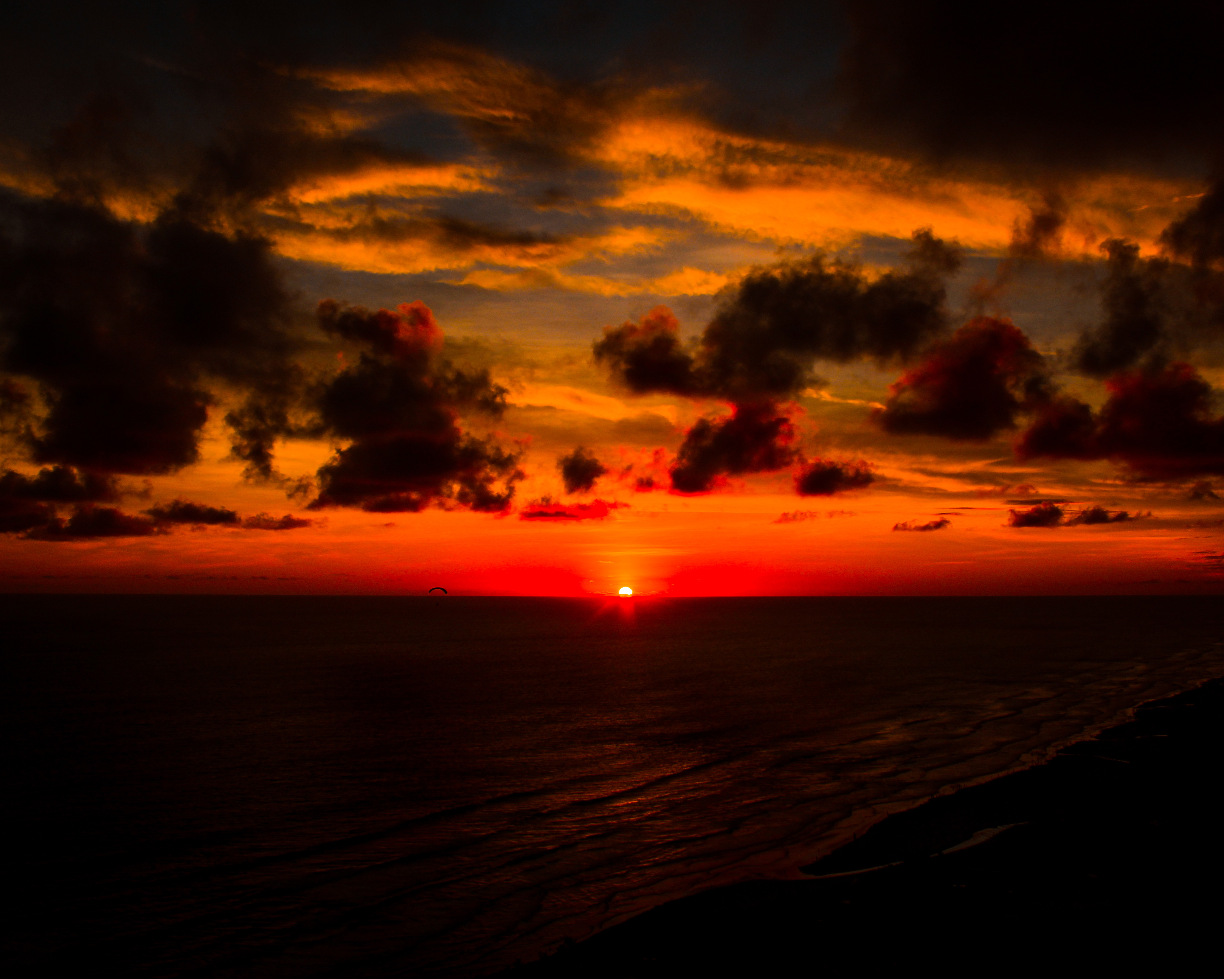 Deep Red Sunset Seashore 4k, HD Nature, 4k Wallpapers ...