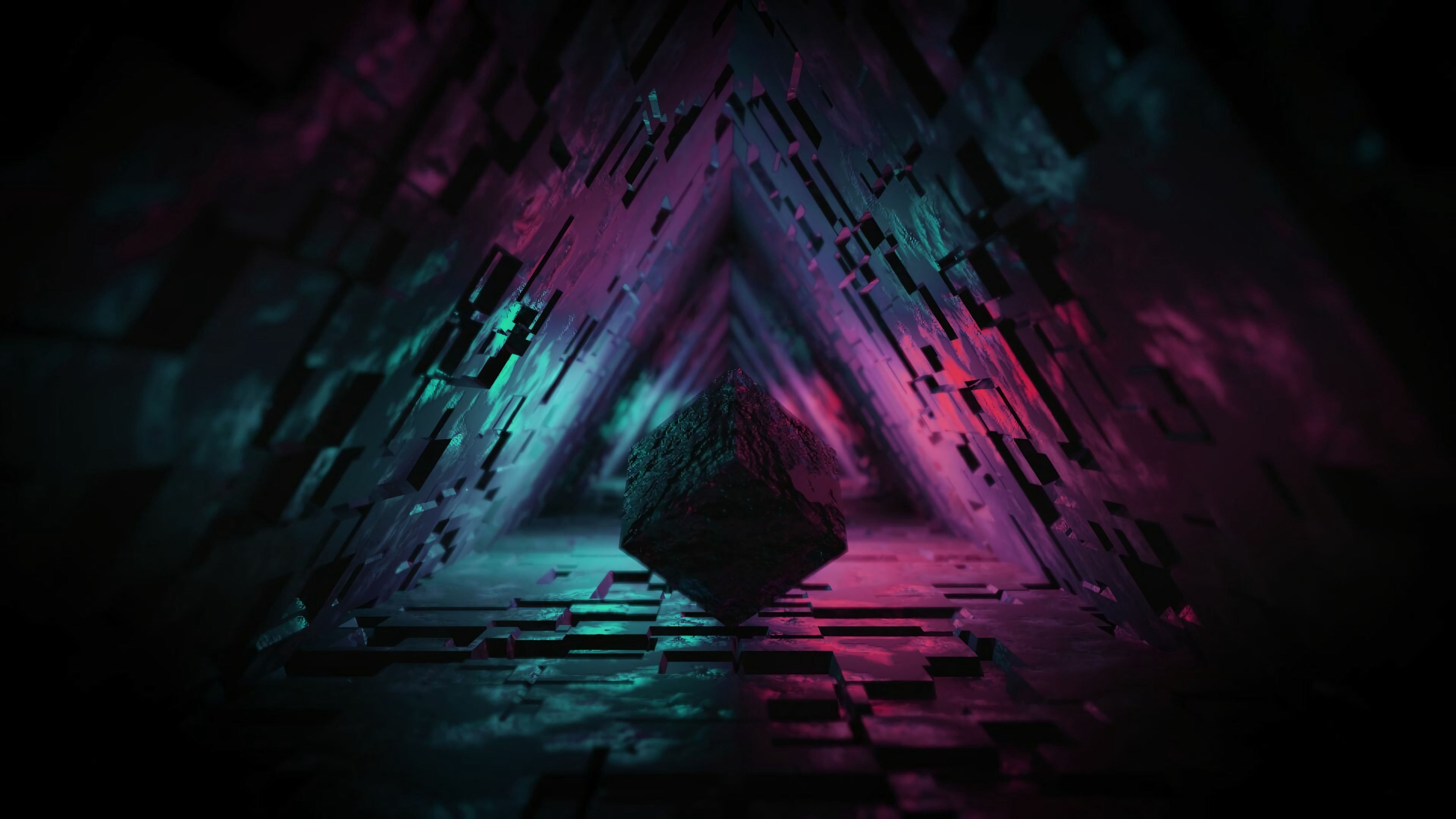 Digital Cave 3d Triangle 4k, HD Abstract, 4k Wallpapers, Images