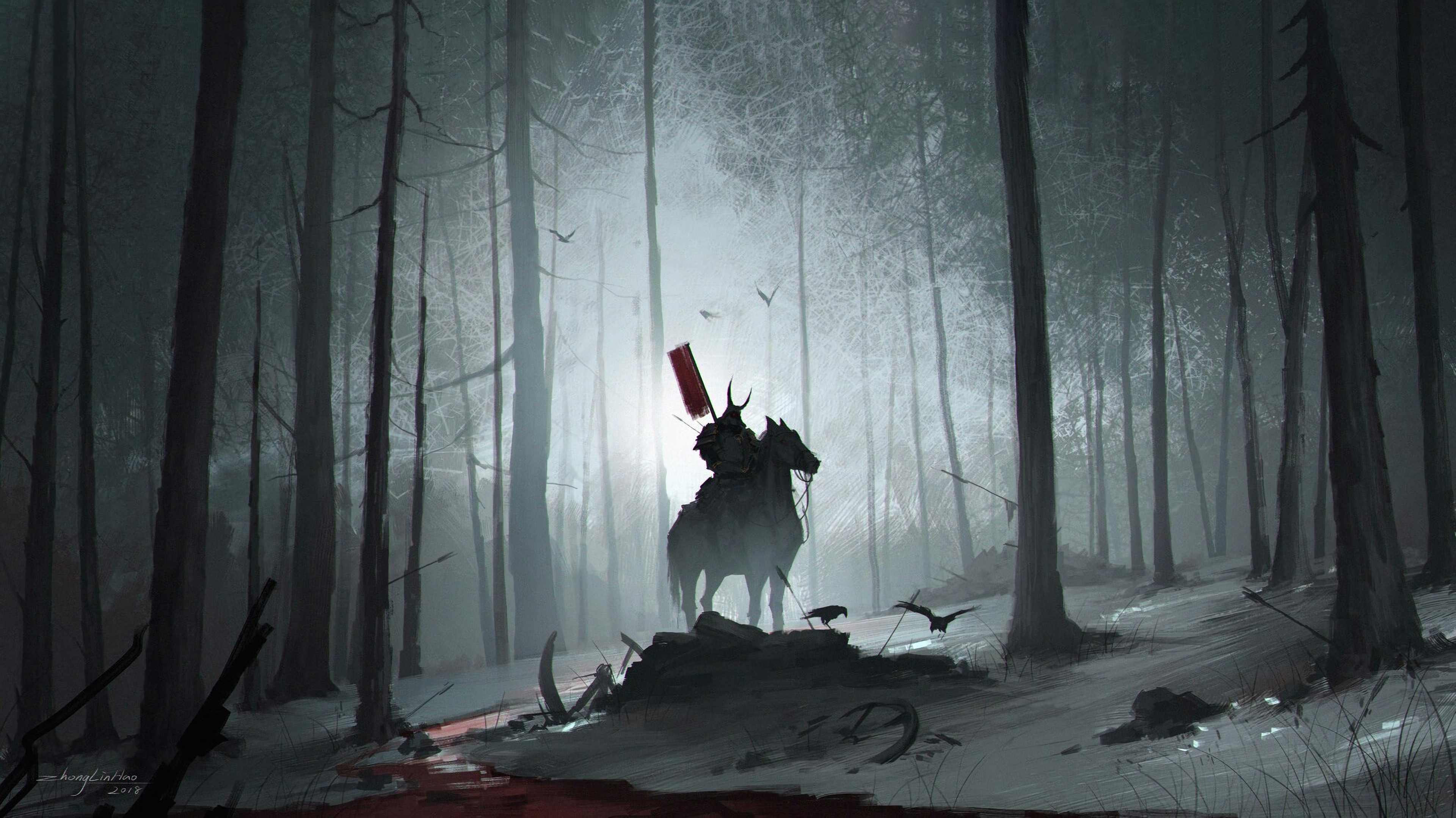 Forest Samurai 4k, HD Artist, 4k Wallpapers, Images, Backgrounds