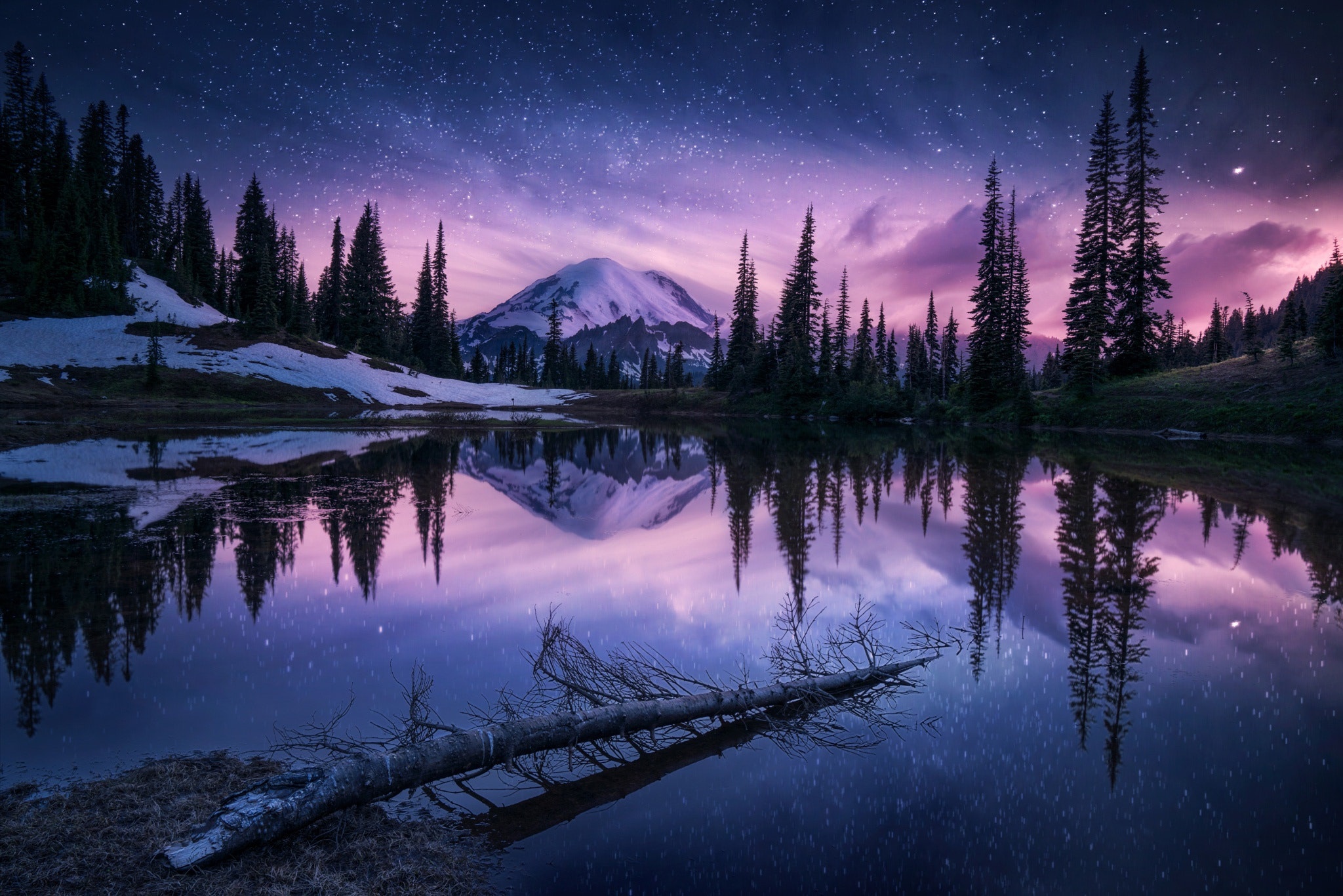 Lake Nature Night Reflection, Hd Nature, 4K Wallpapers, Images