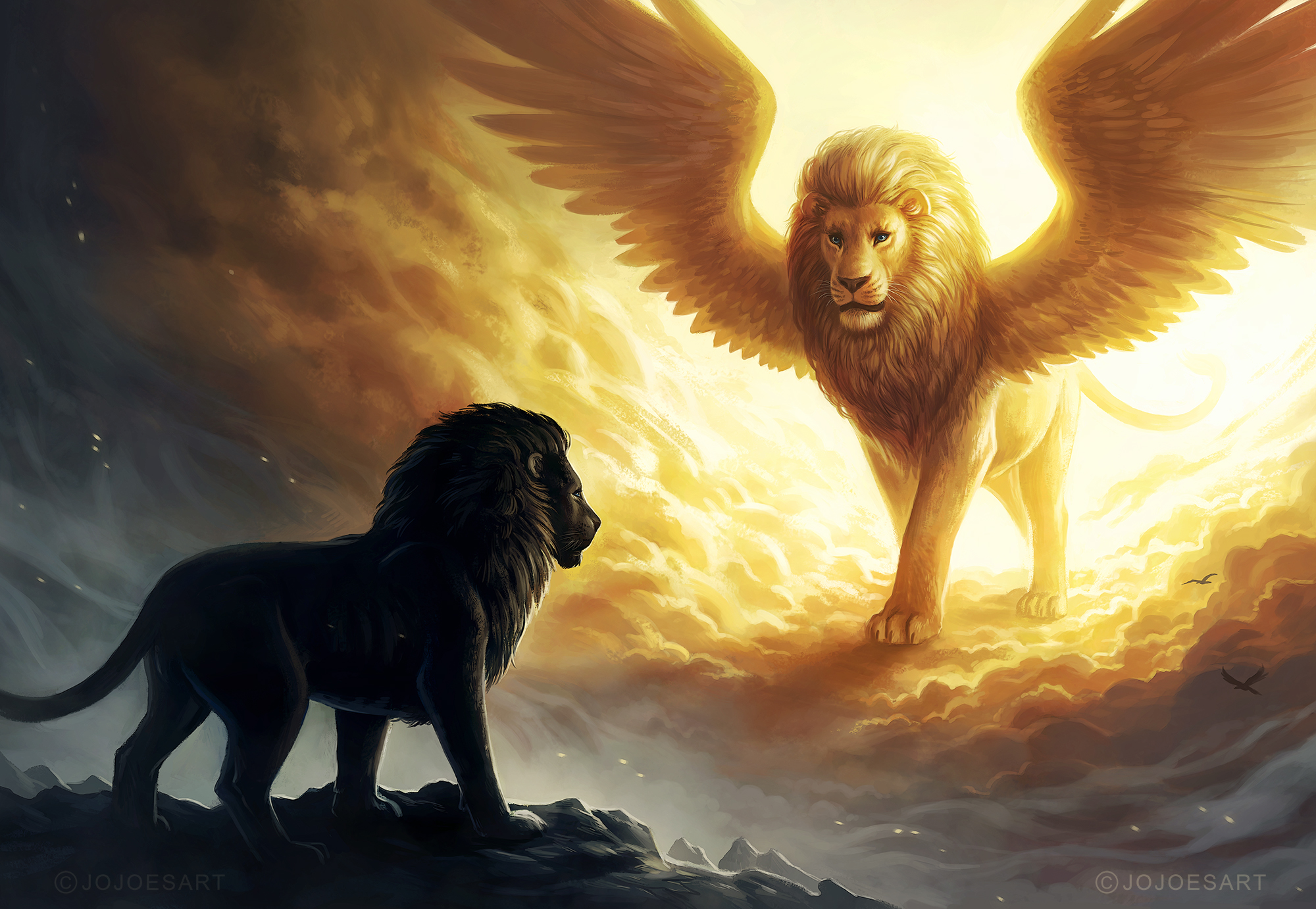 Lion King Spiritual Dark Fantasy, HD Animals, 4k Wallpapers, Images