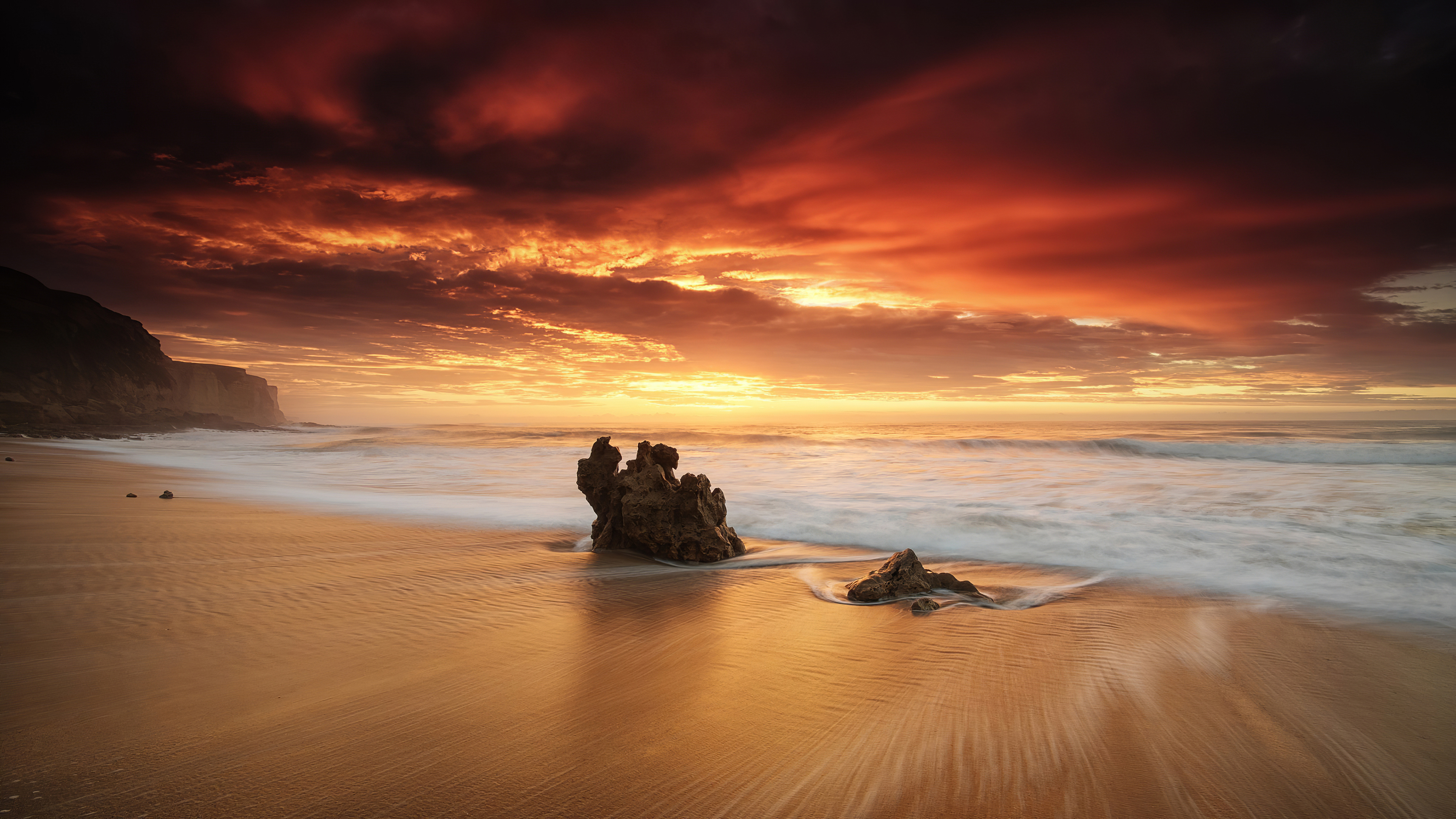 Long Exposure Beach Waves 4k, HD Nature, 4k Wallpapers, Images