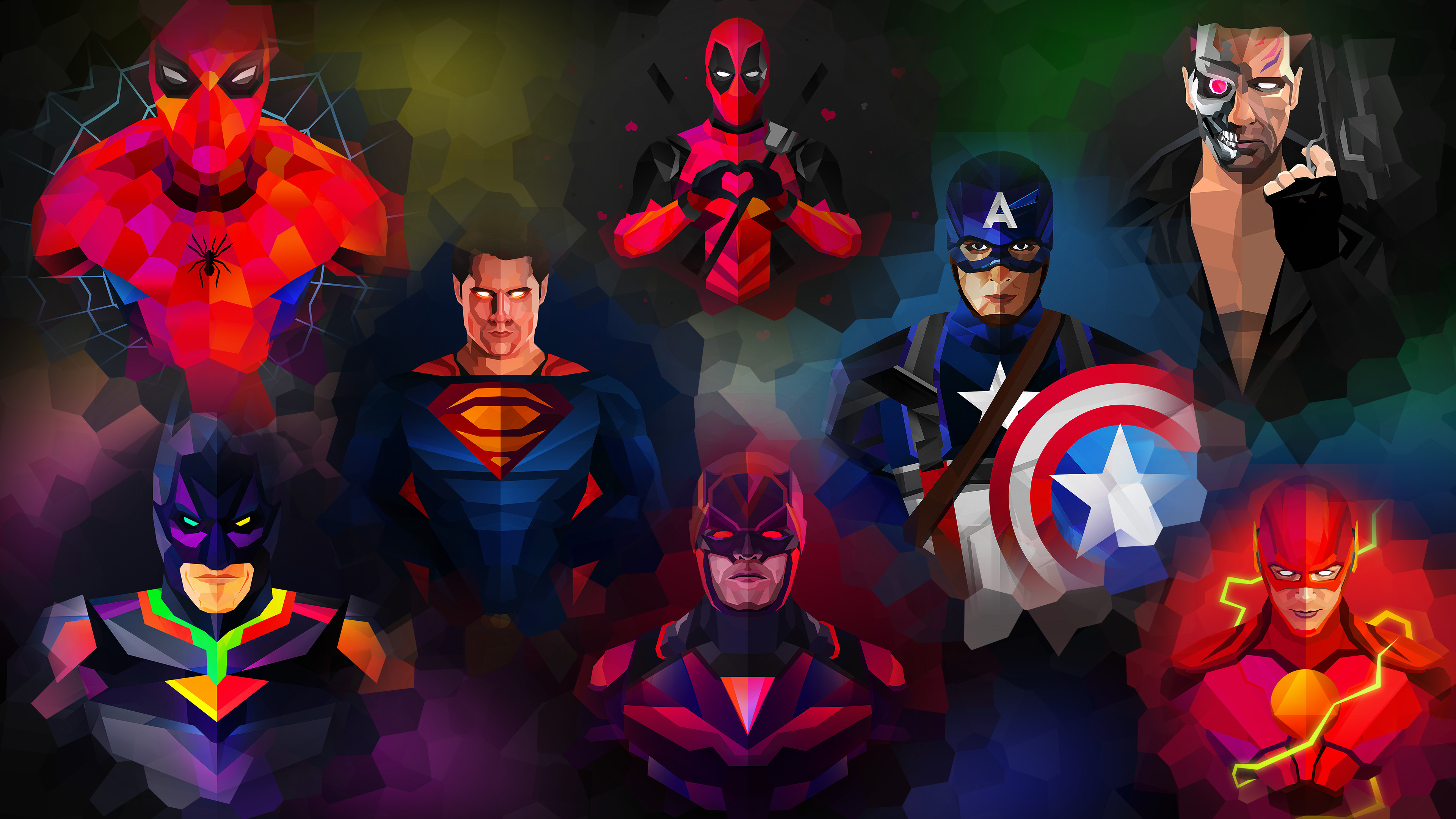 Marvel And Dc Low Poly Art, HD Superheroes, 4k Wallpapers, Images