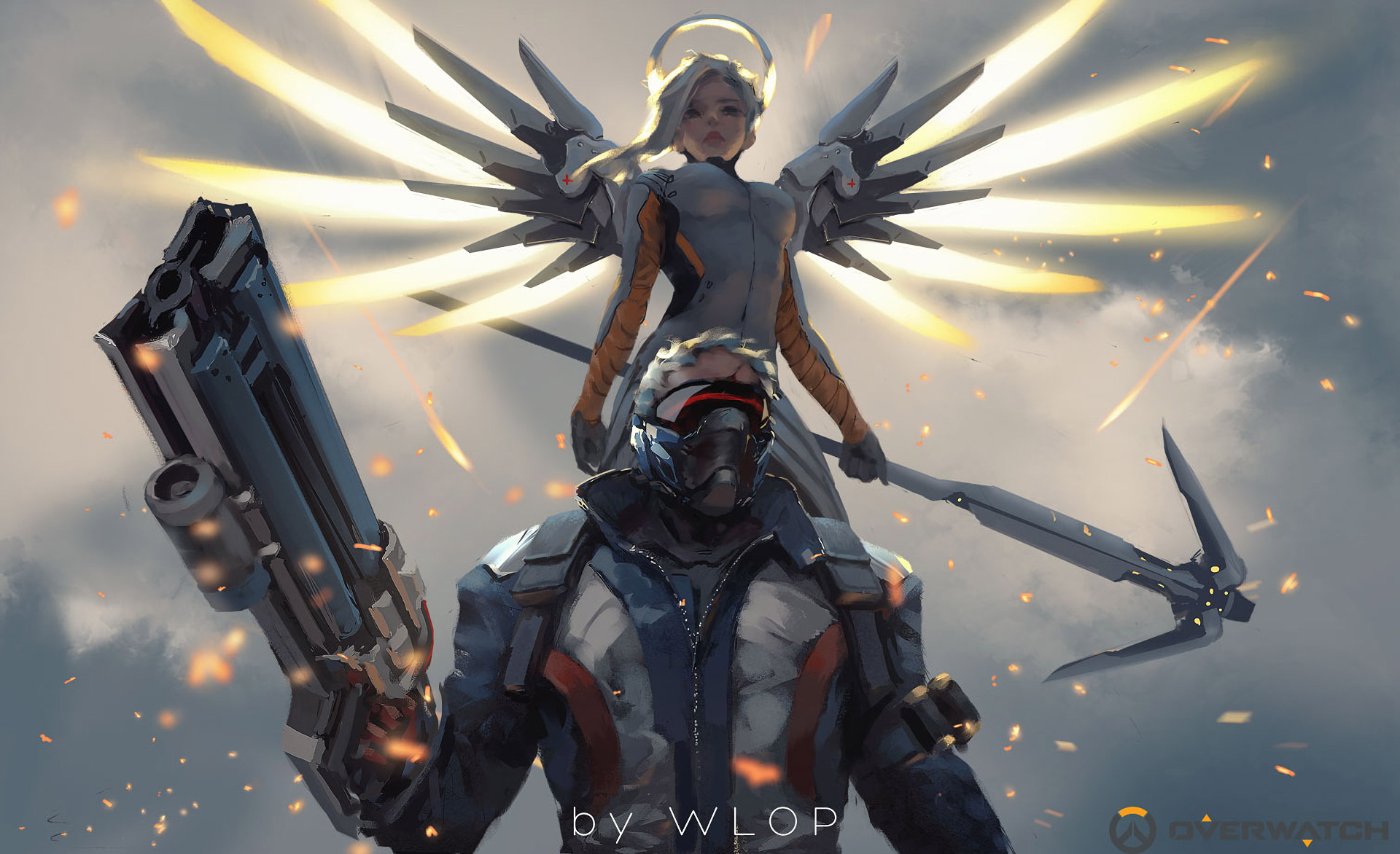 Mercy And Soldier 76 Overwatch Artwork HD Games 4k Wallpapers