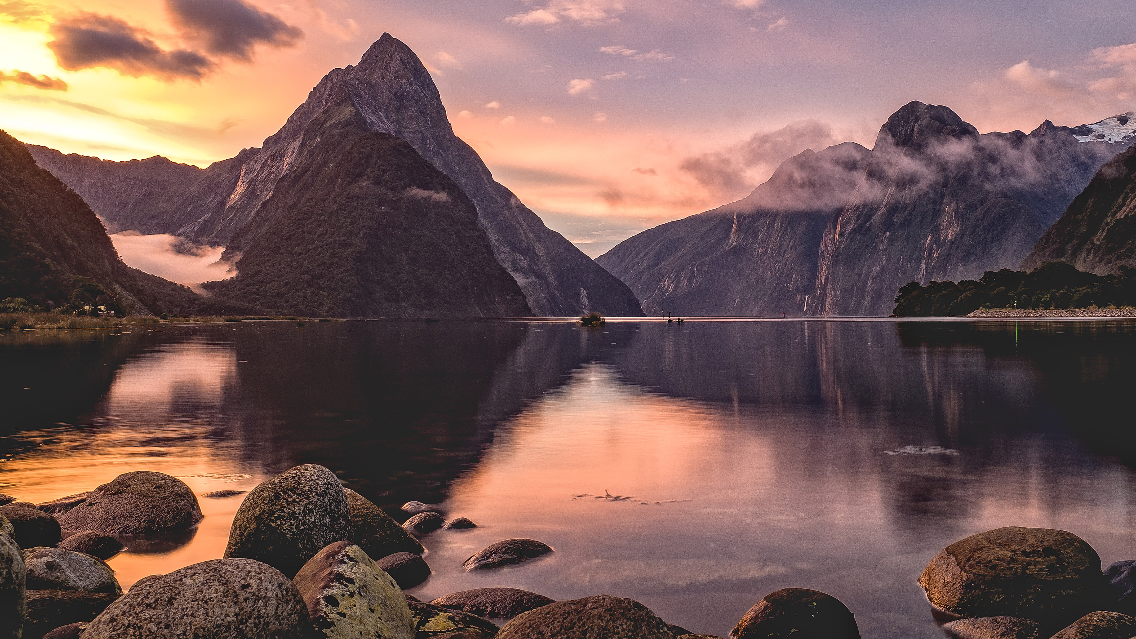Milford Sound Sunset New Zealand, HD Nature, 4k Wallpapers, Images