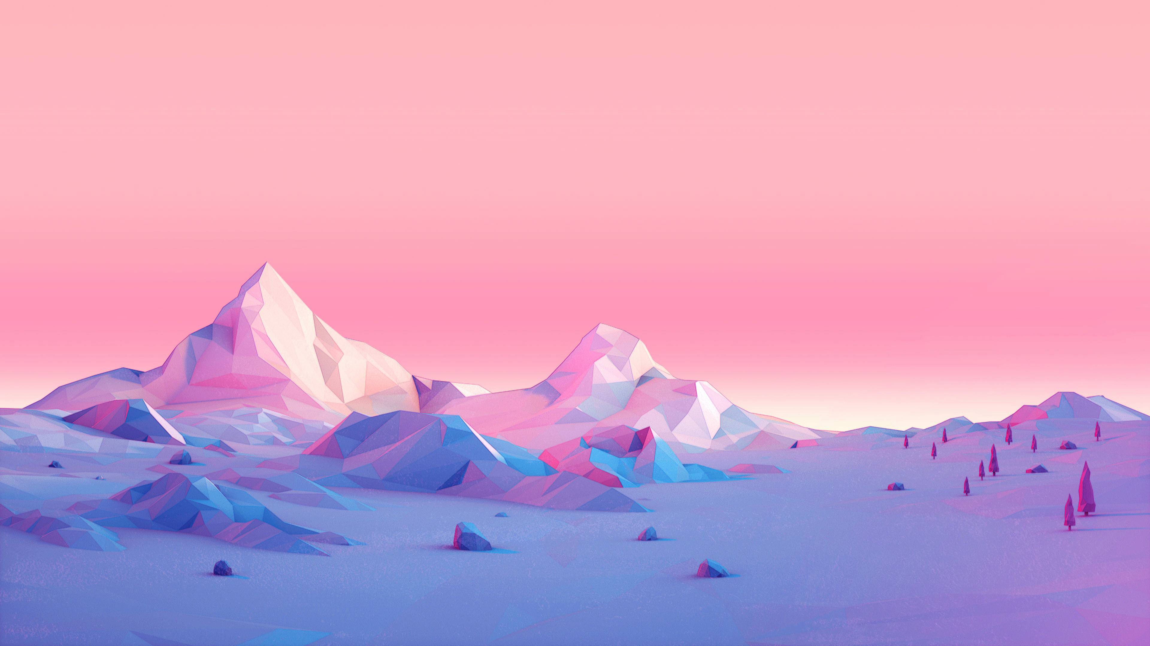 Polygon Mountains Minimalist, HD Artist, 4k Wallpapers, Images