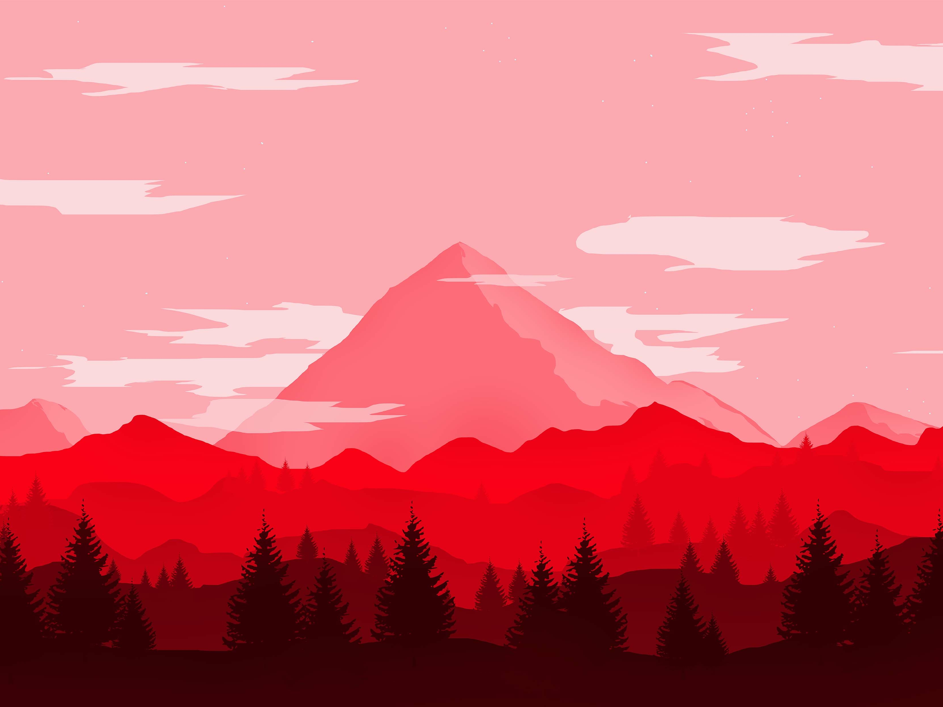 Red Mountains Minimalist 4k, HD Artist, 4k Wallpapers ...