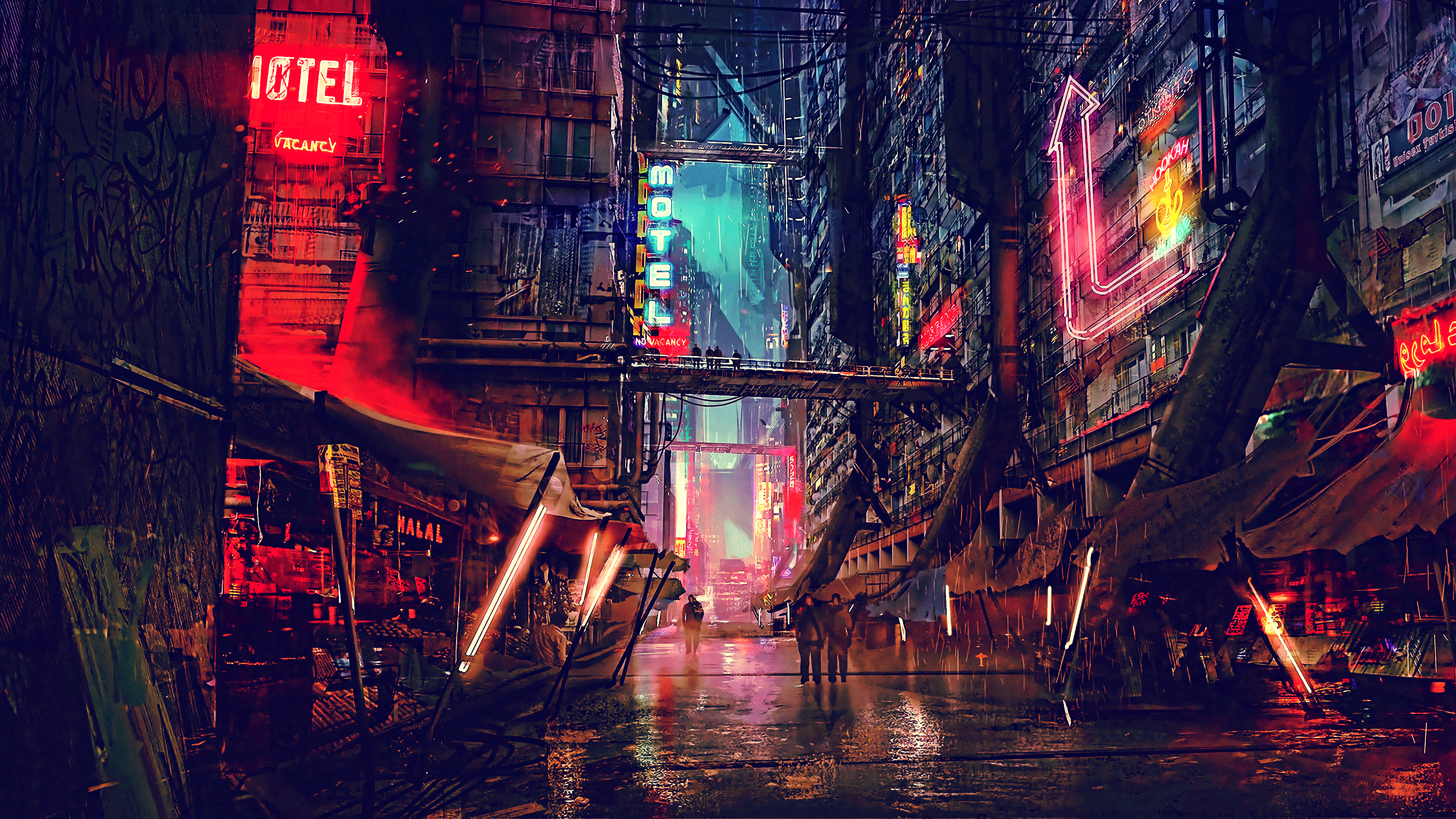 Science Fiction Cyberpunk Futuristic City Digital Art 4k ...