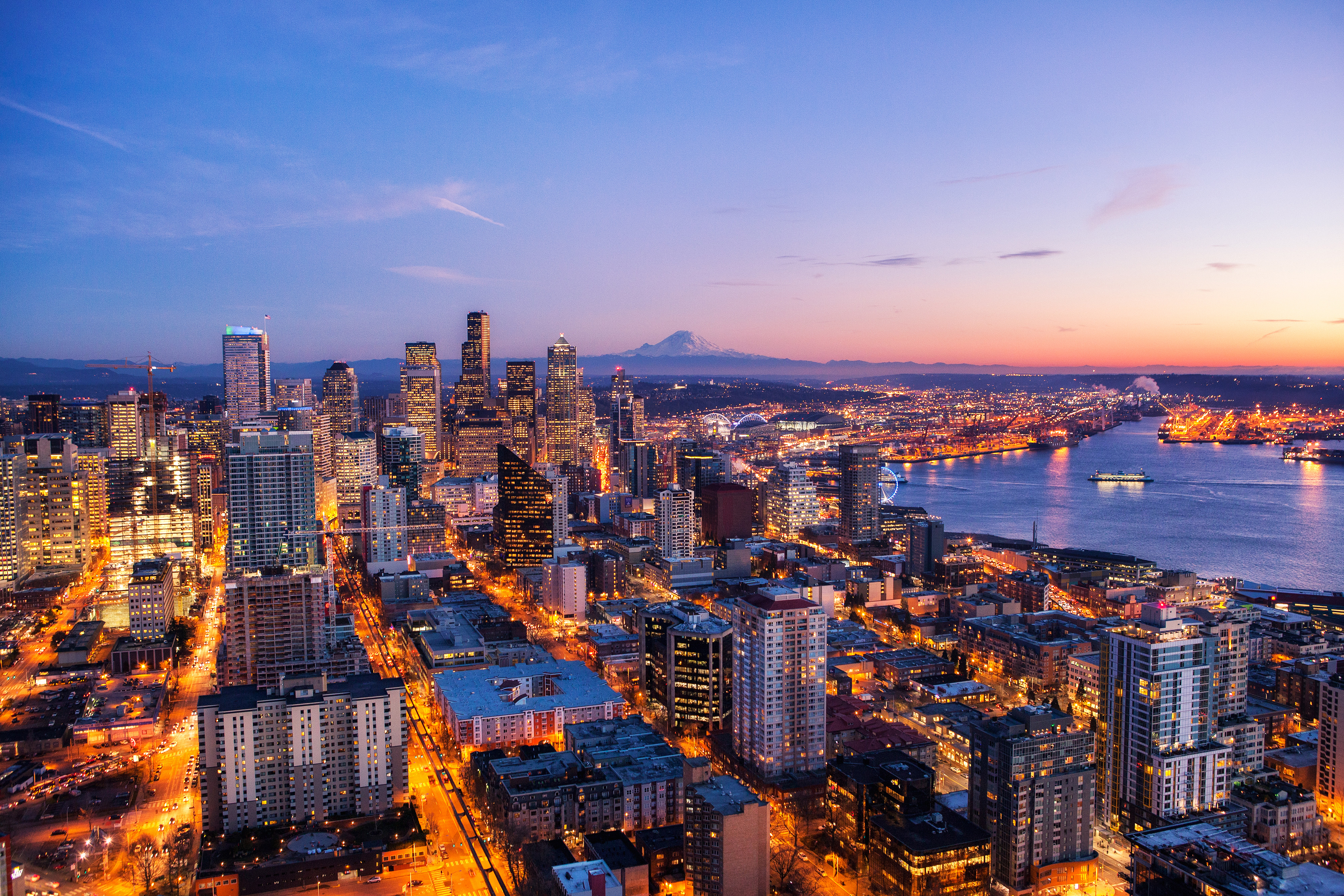 Seattle Skyline At Night View 4k, HD World, 4k Wallpapers ...