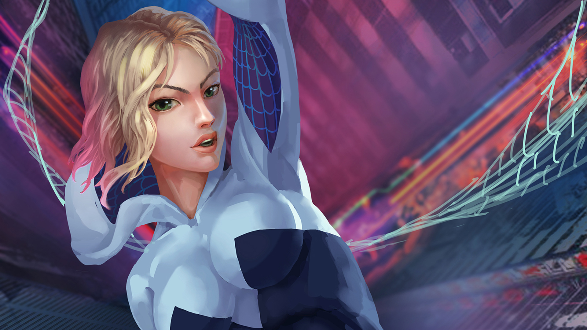 Spider Gwen Into The Spider Verse Art, HD Superheroes, 4k Wallpapers