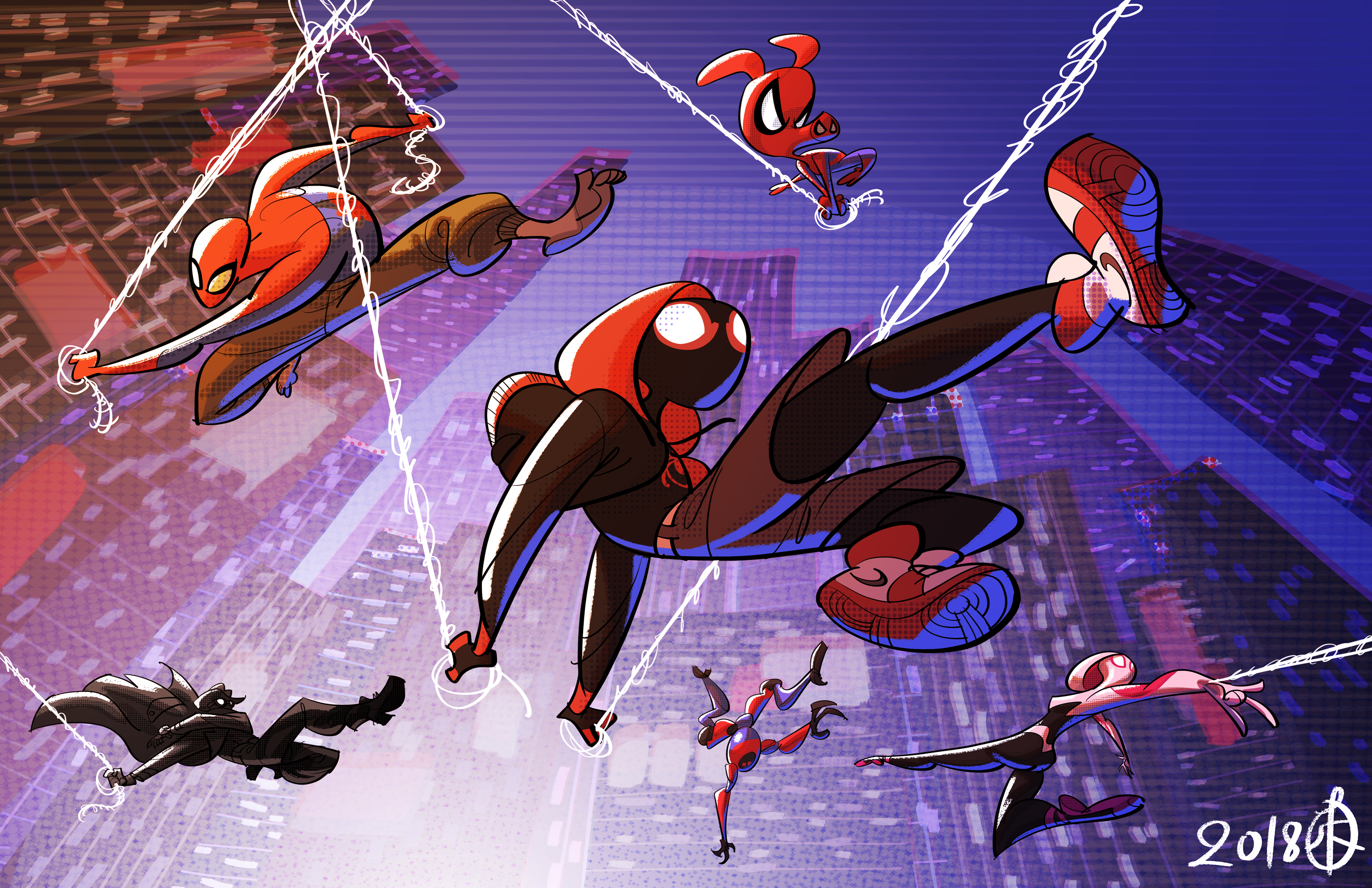 Spider Verse Cartoon Art, HD Superheroes, 4k Wallpapers ...