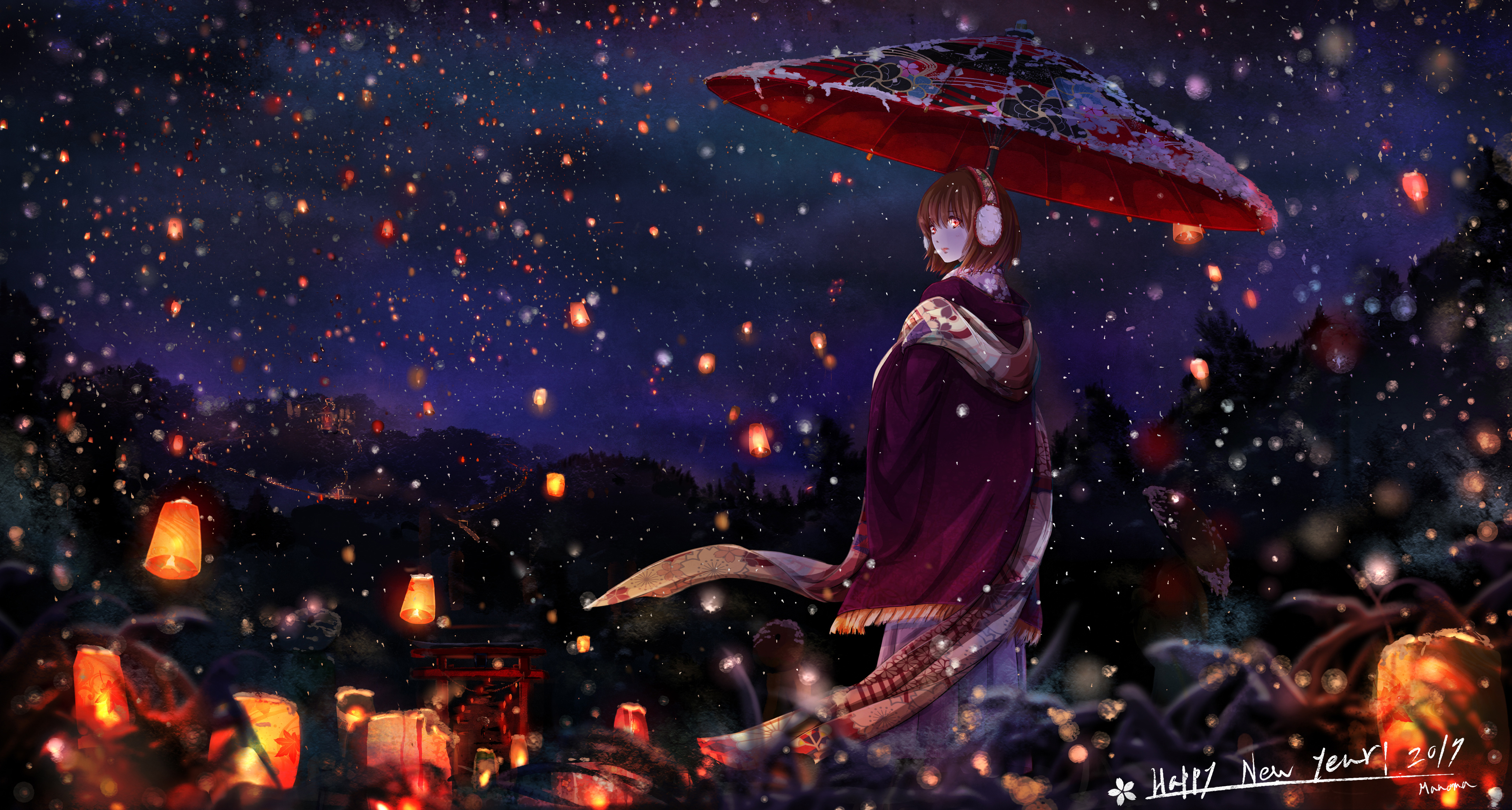 2048x2048 Anime  Girl With Umbrella Ipad  Air HD 4k  