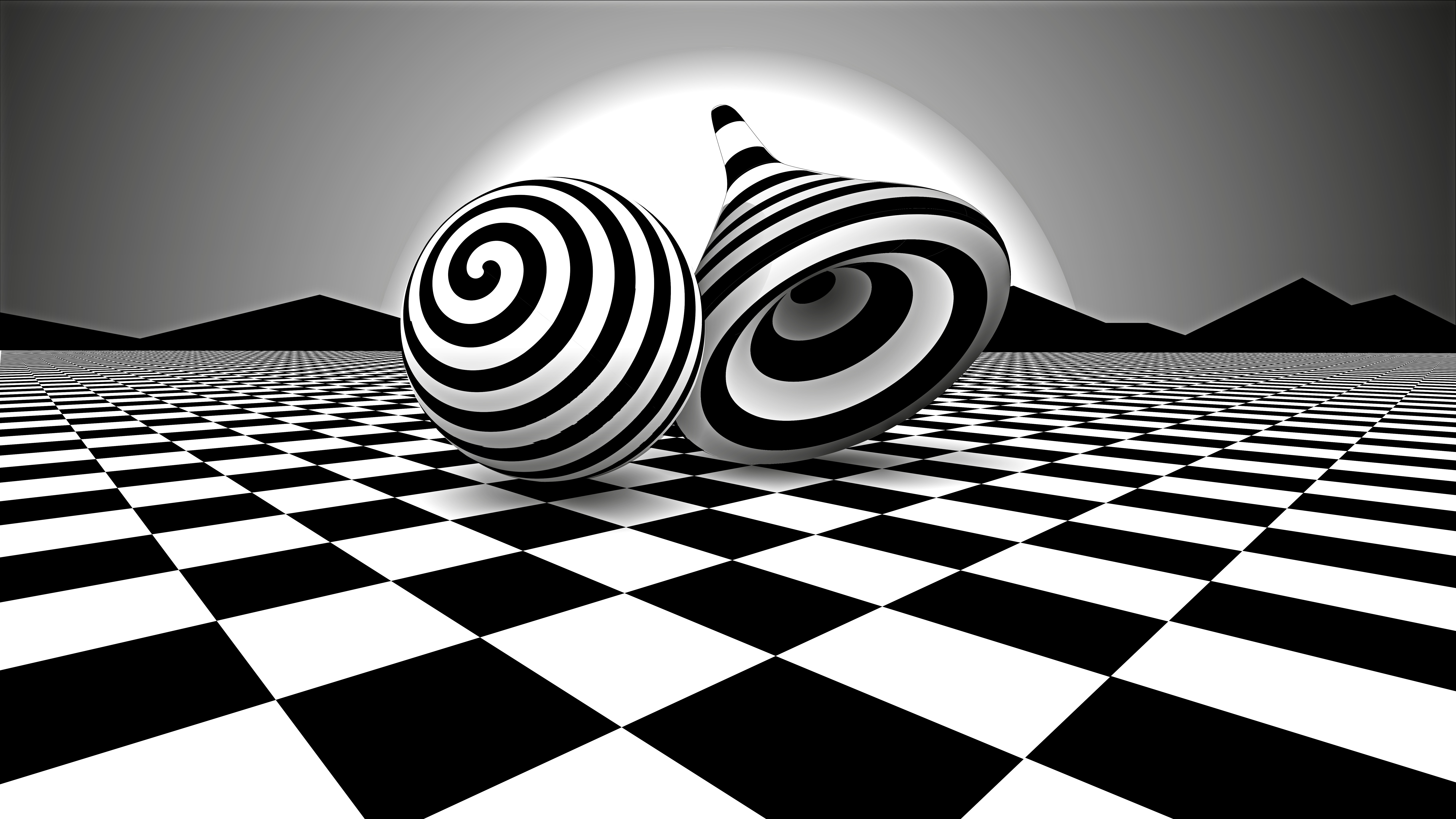Black White Optical Illusion, HD 3D, 4k Wallpapers, Images, Backgrounds