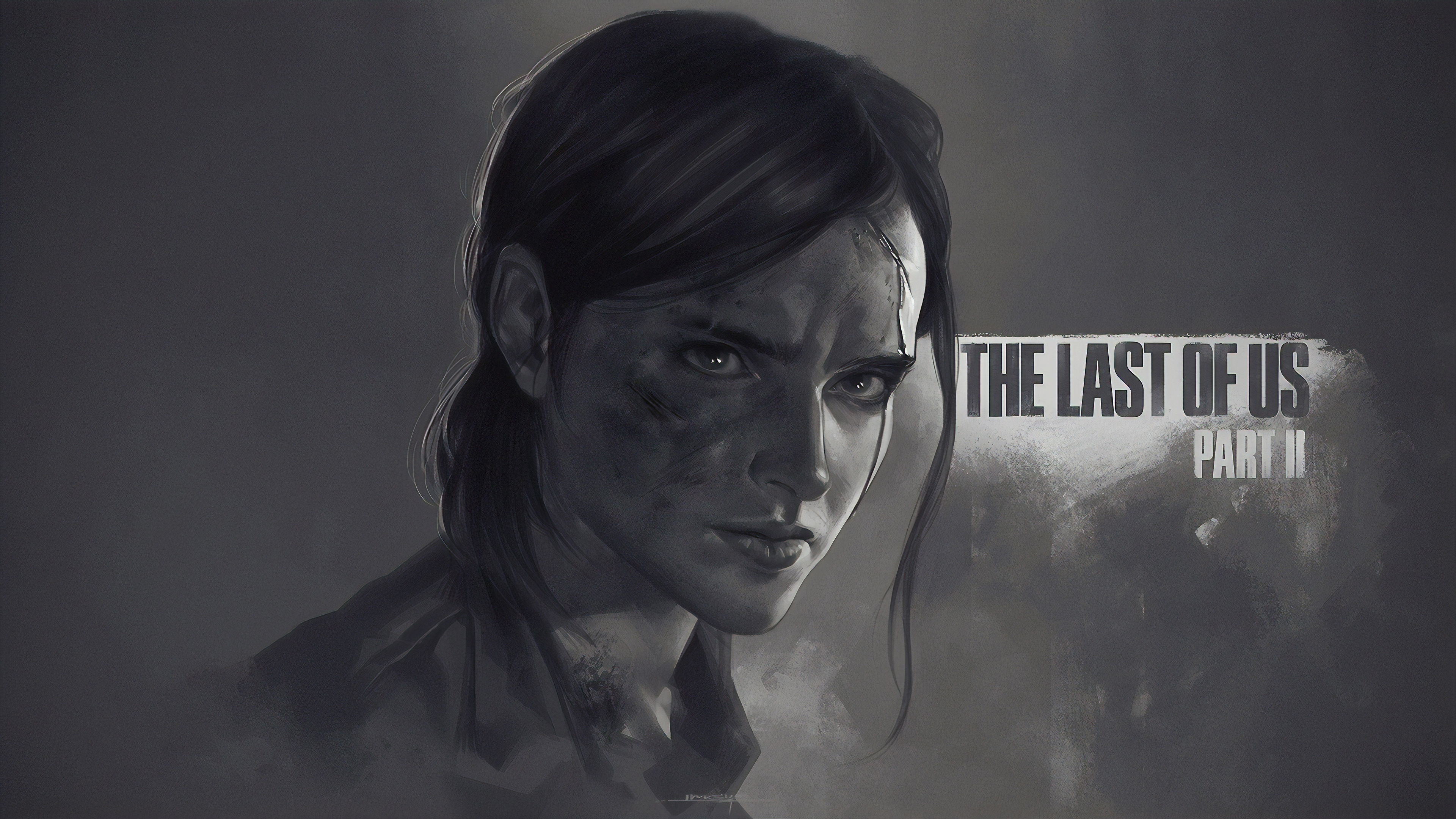 3840x2160 Ellie The Last Of Us Part 2 Monochrome Poster 4k ...