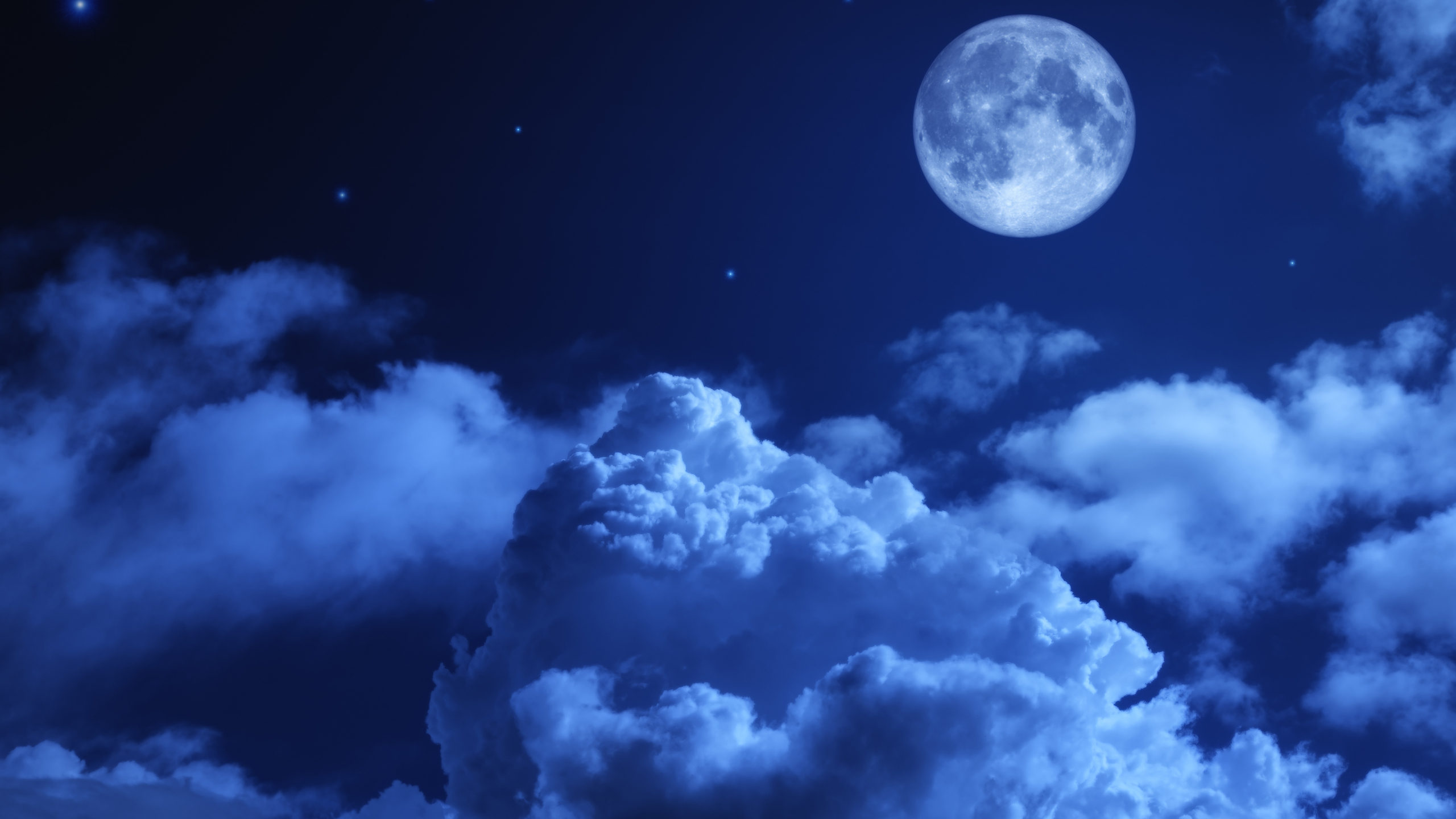 2560x1440 Moon Night Sky Clouds 5k 1440P Resolution HD 4k Wallpapers, Images, Backgrounds ...