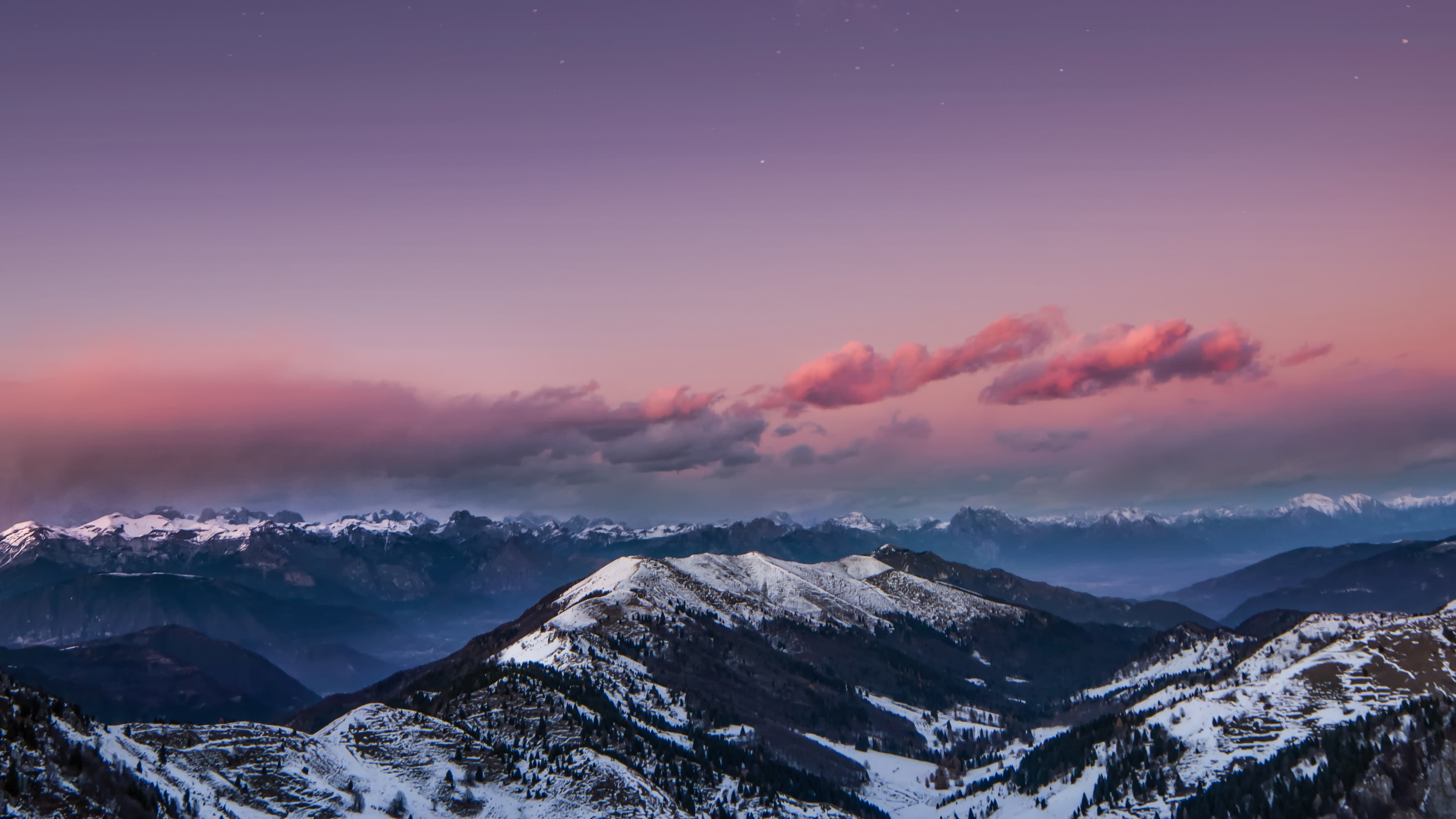 Mountains Starry Sky Night Snow Dolomites Italy 4k, HD Nature, 4k