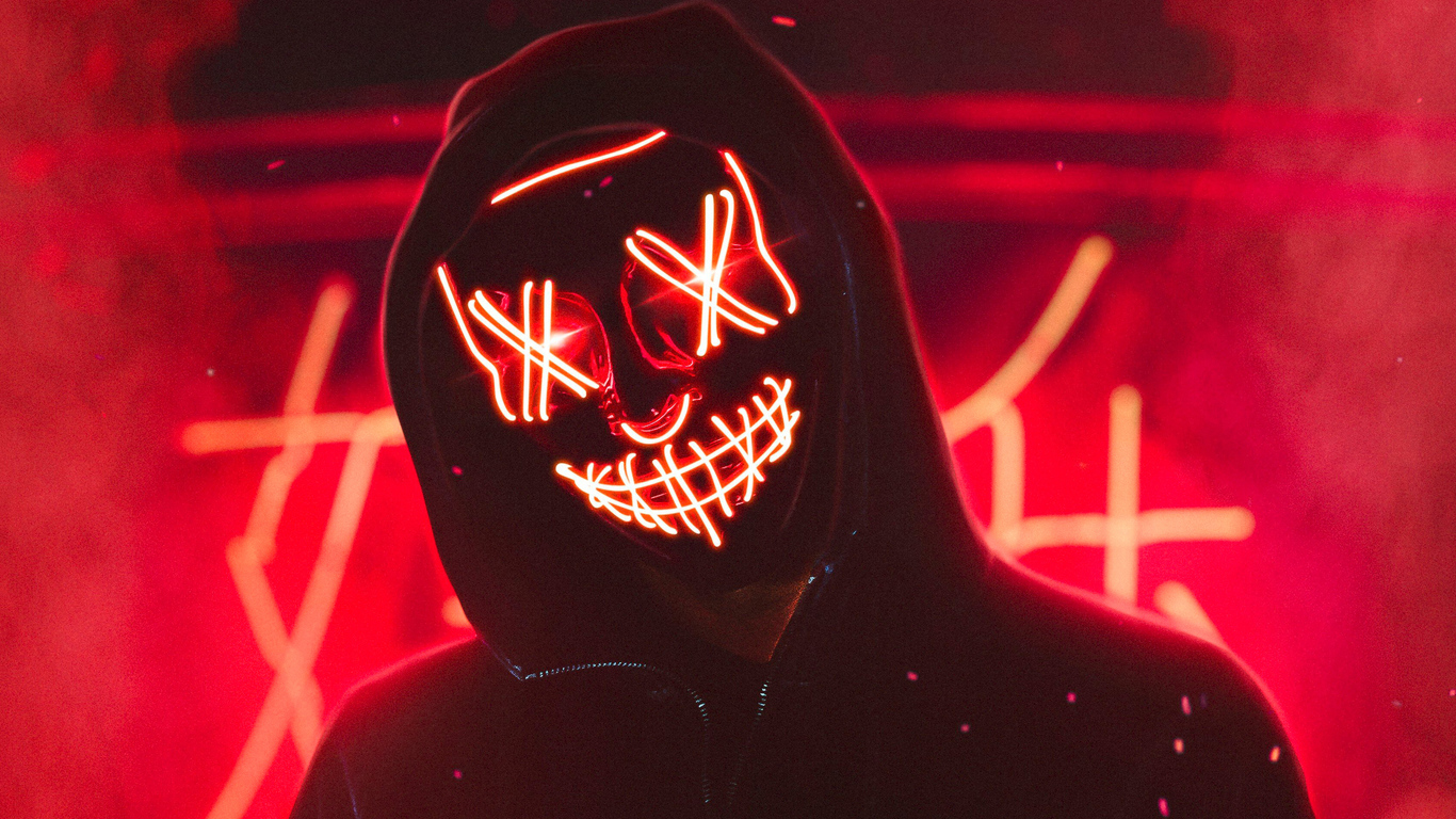 1366x768 Neon Mask Guy 4k 1366x768 Resolution HD 4k Wallpapers, Images ...