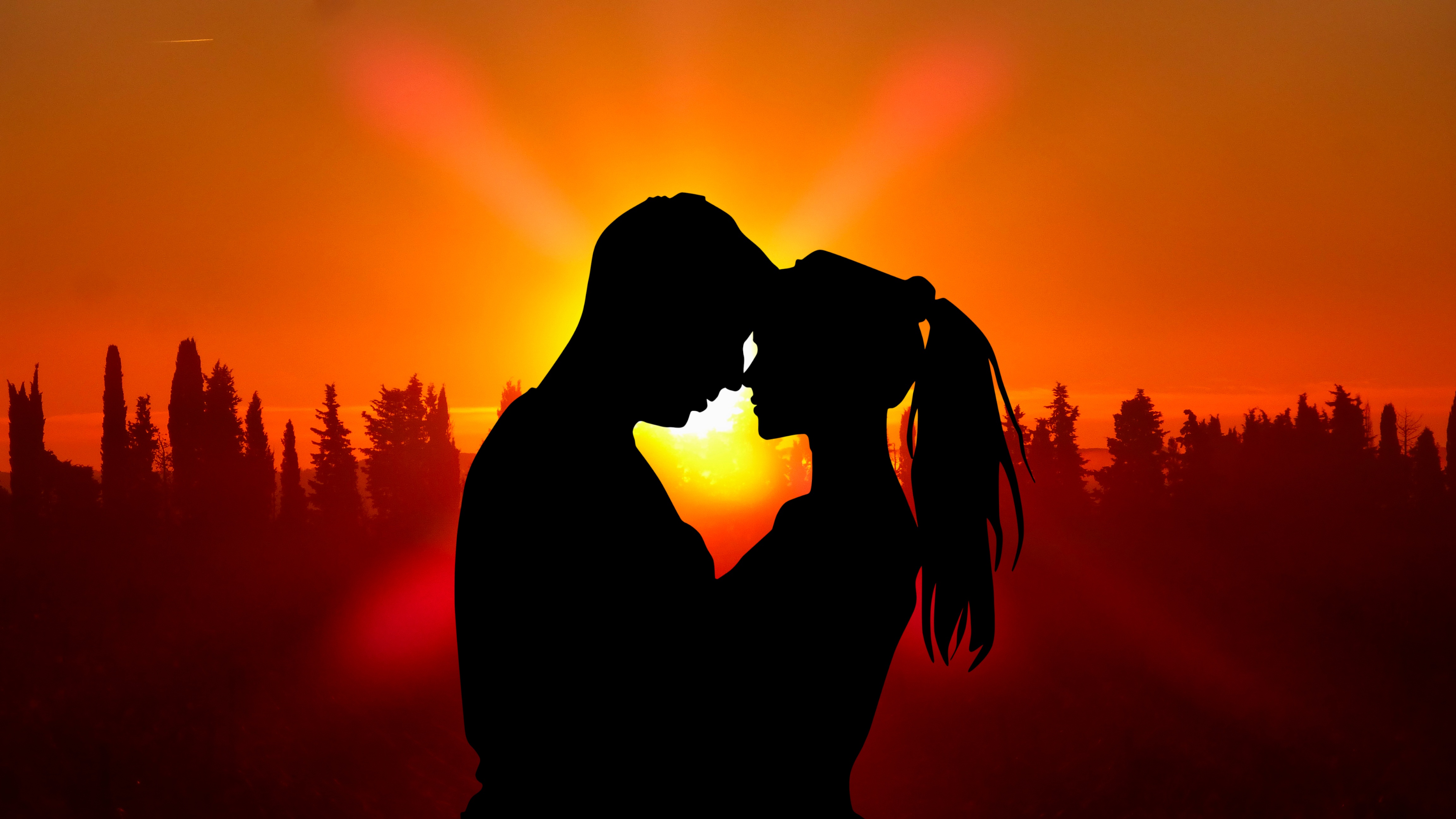 Couple In Love Silhouette