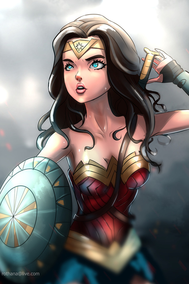 640x960 Wonder Woman Cartoon Artwork iPhone 4, iPhone 4S ...