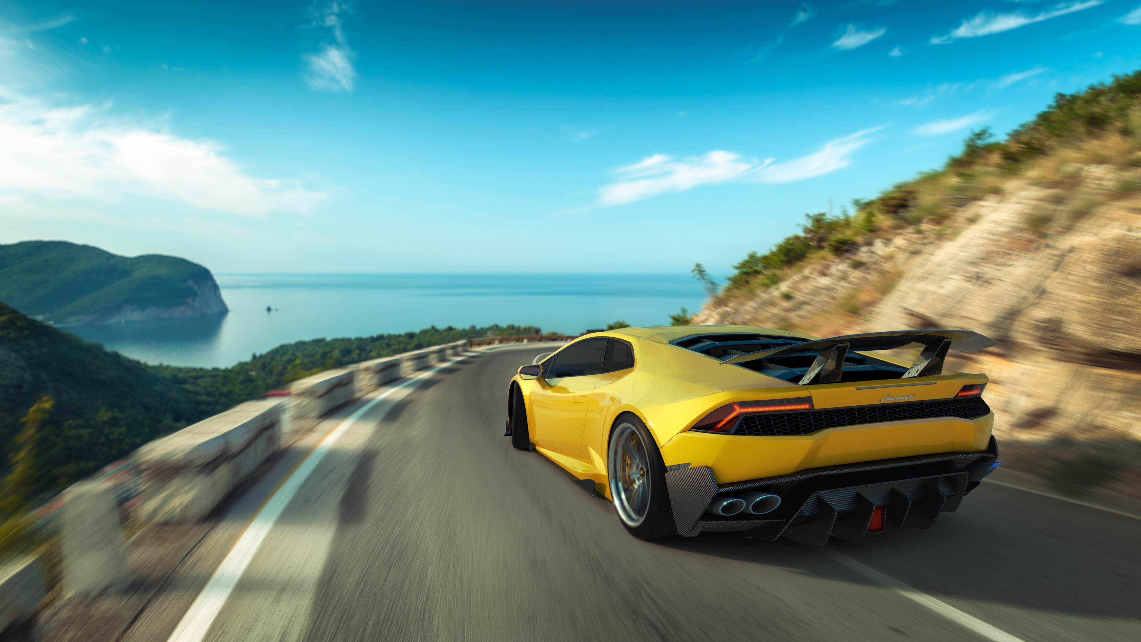 Yellow Lamborghini Huracan Rear, HD Cars, 4k Wallpapers ...