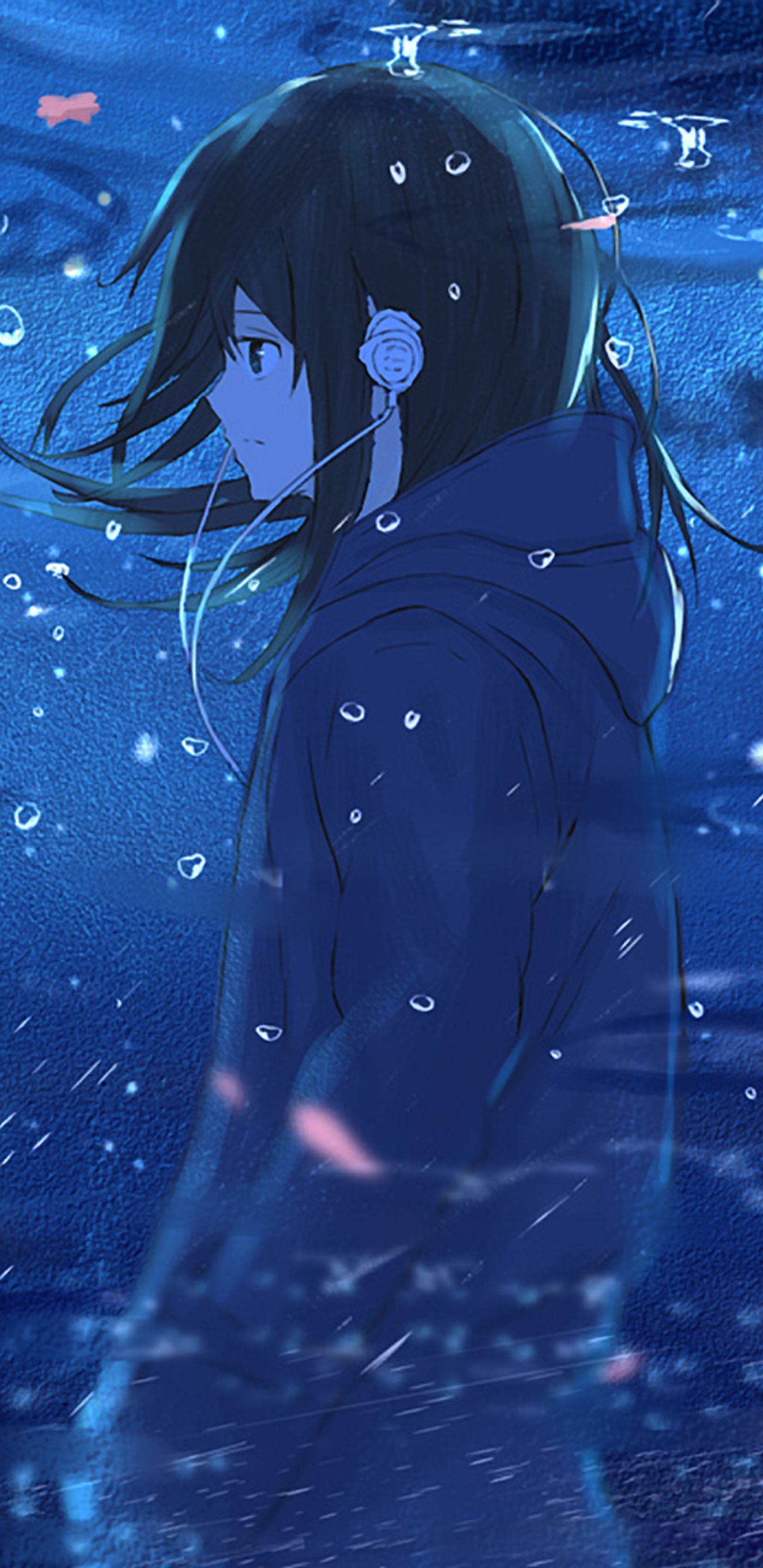 1440x2960 Anime Girl Reflection Water Samsung Galaxy Note ...