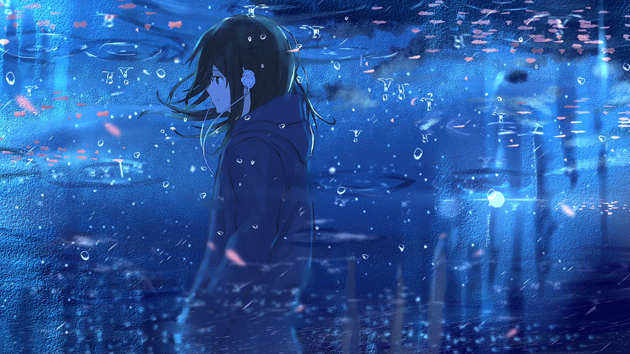 2048x1152 Anime Girl Reflection Water 2048x1152 Resolution ...