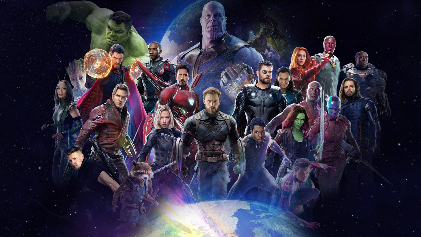 1360x768 Avengers Infinity War 2018 All Characters Poster 