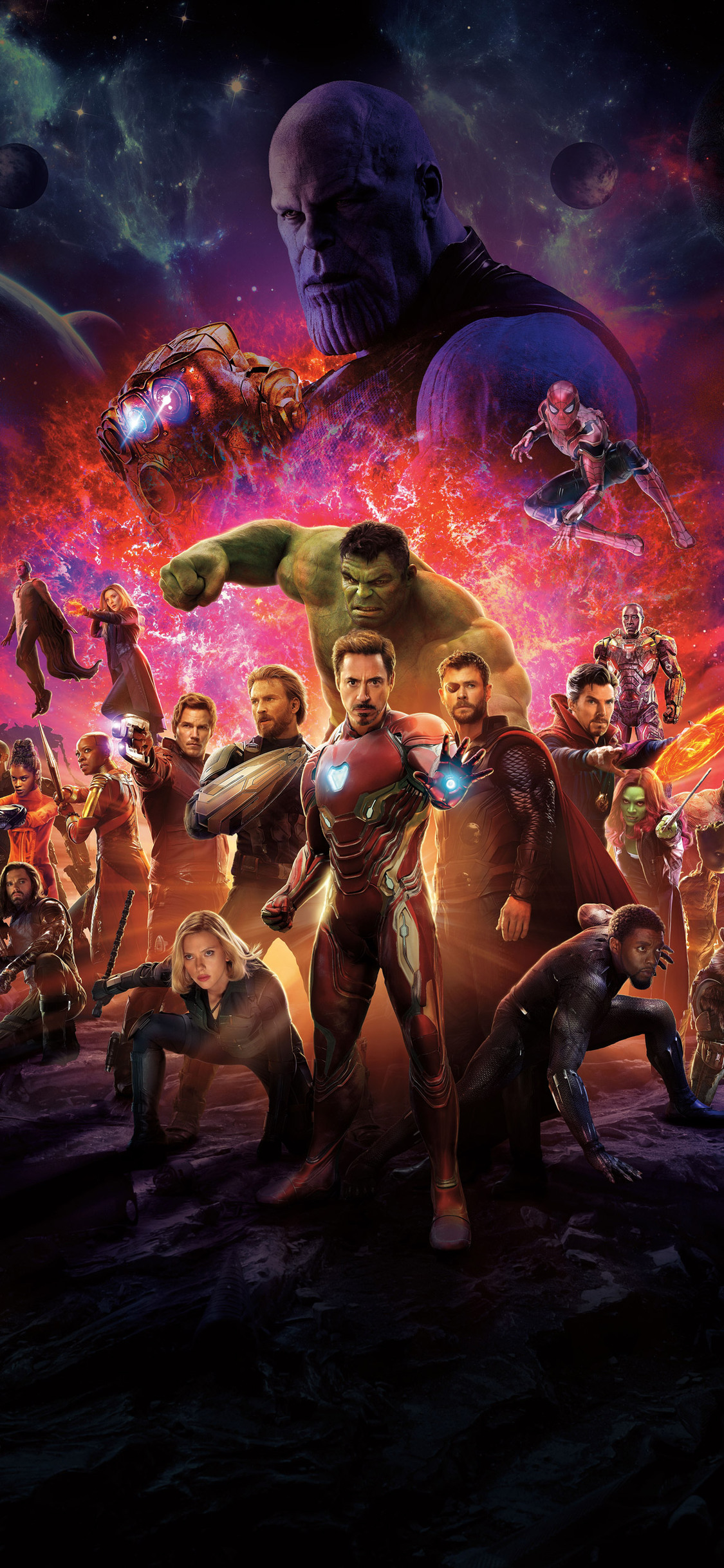 1125x2436 Avengers Infinity War International Poster 