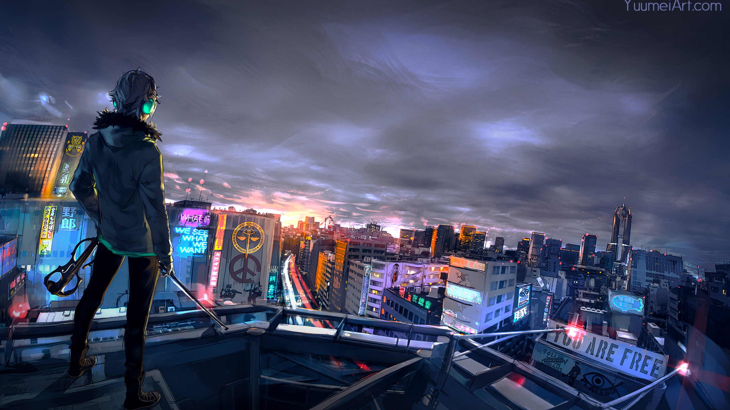 2560x1440 Cyberpunk Cityscape 1440P Resolution HD 4k Wallpapers, Images