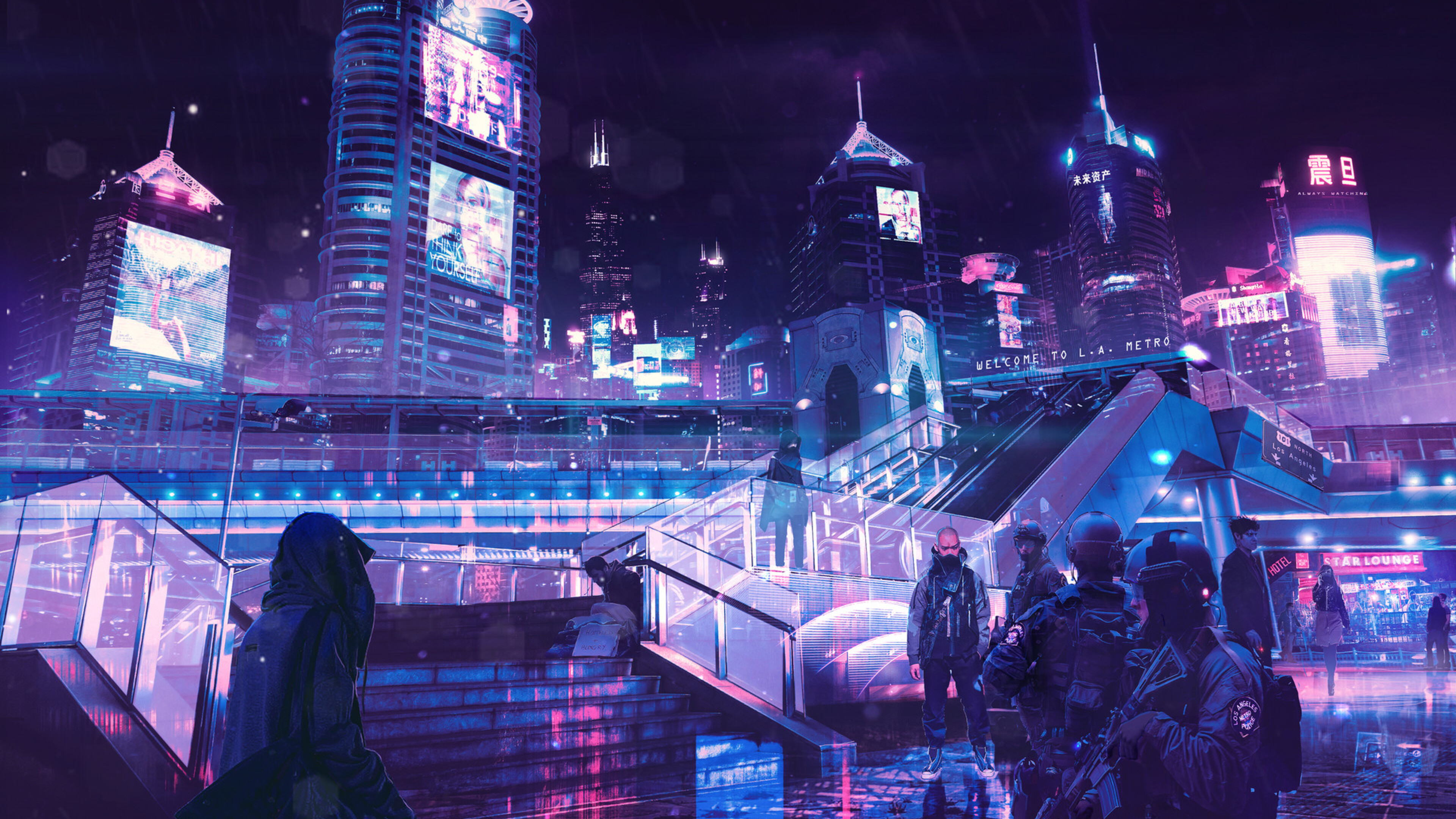 3840x2160 Cyberpunk Neon City 4k HD 4k Wallpapers, Images, Backgrounds