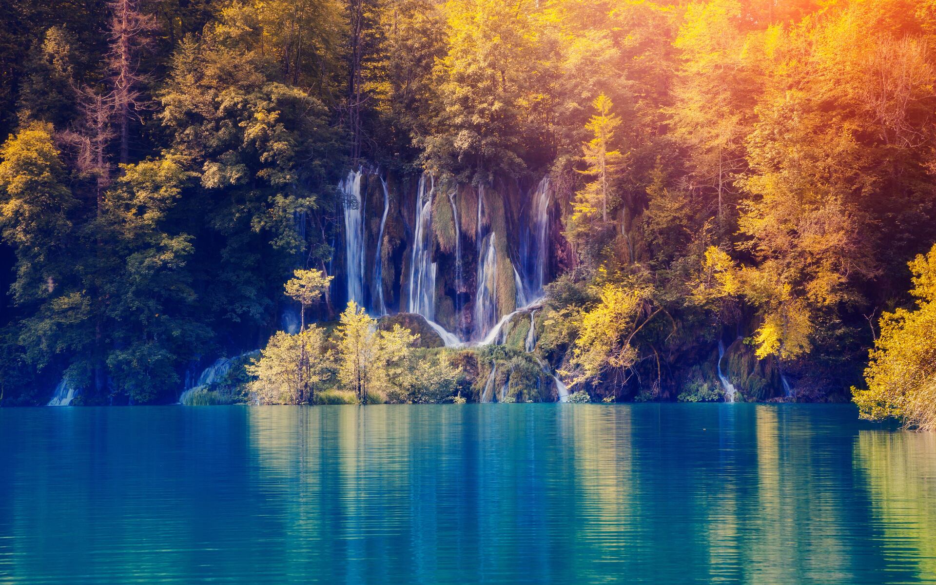 1920x1200 Fall Foliage Lake Nature Waterfall 1080p Resolution Hd 4k