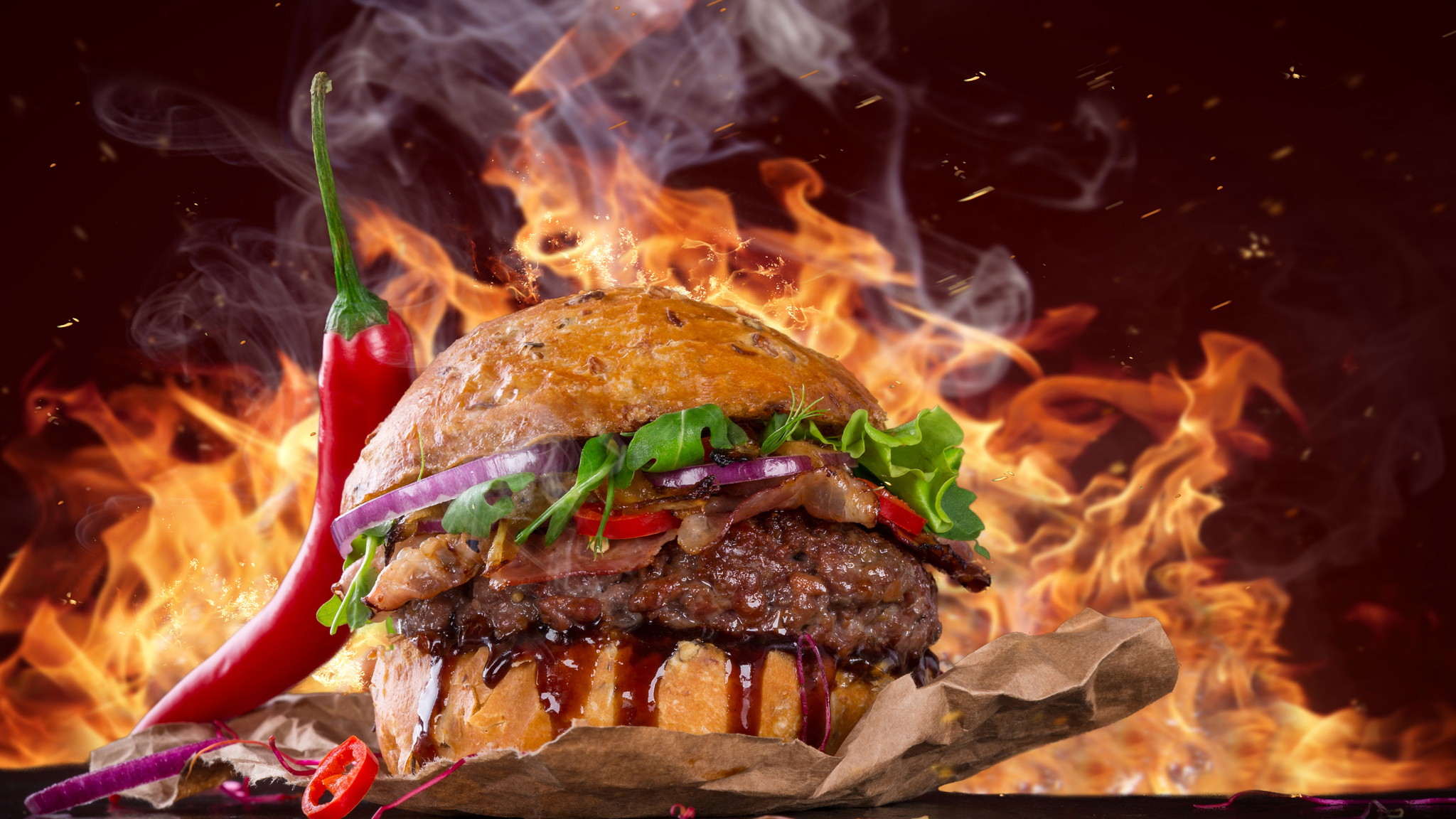 2048x1152 Hot Spicy Burger 2048x1152 Resolution HD 4k Wallpapers, Images, Backgrounds, Photos ...